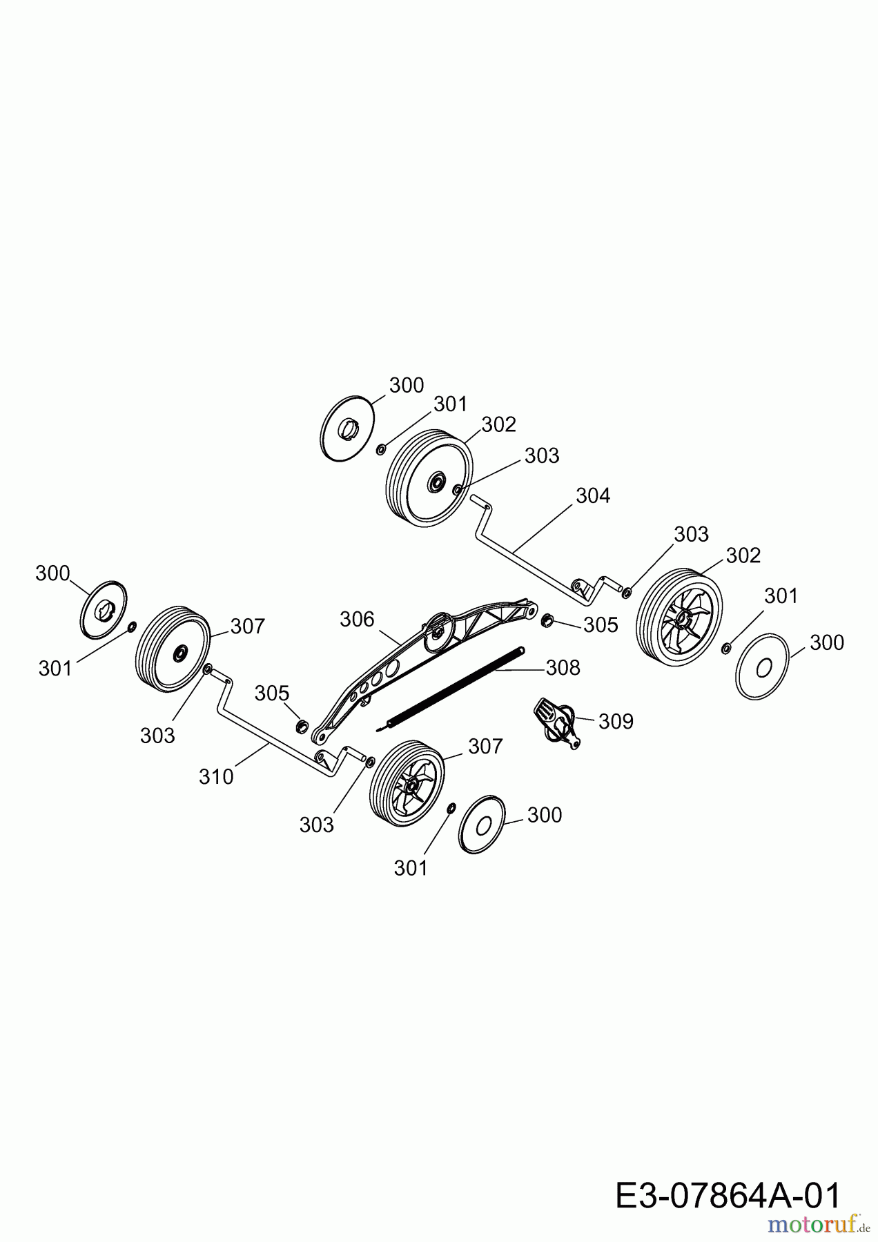 Wolf-Garten Electric mower Ambition 40 E 4969680 (2012) Wheels, Cutting hight adjustment