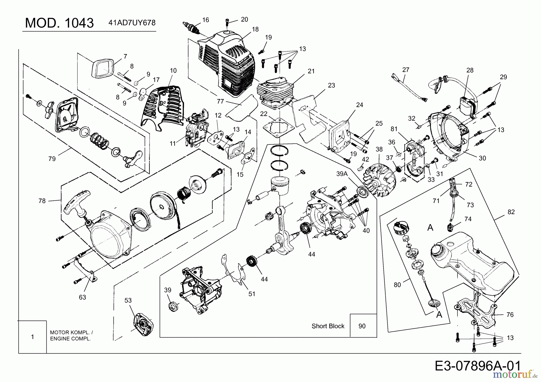  MTD Brush cutter 1043 41AD7UYB678  (2016) Engine