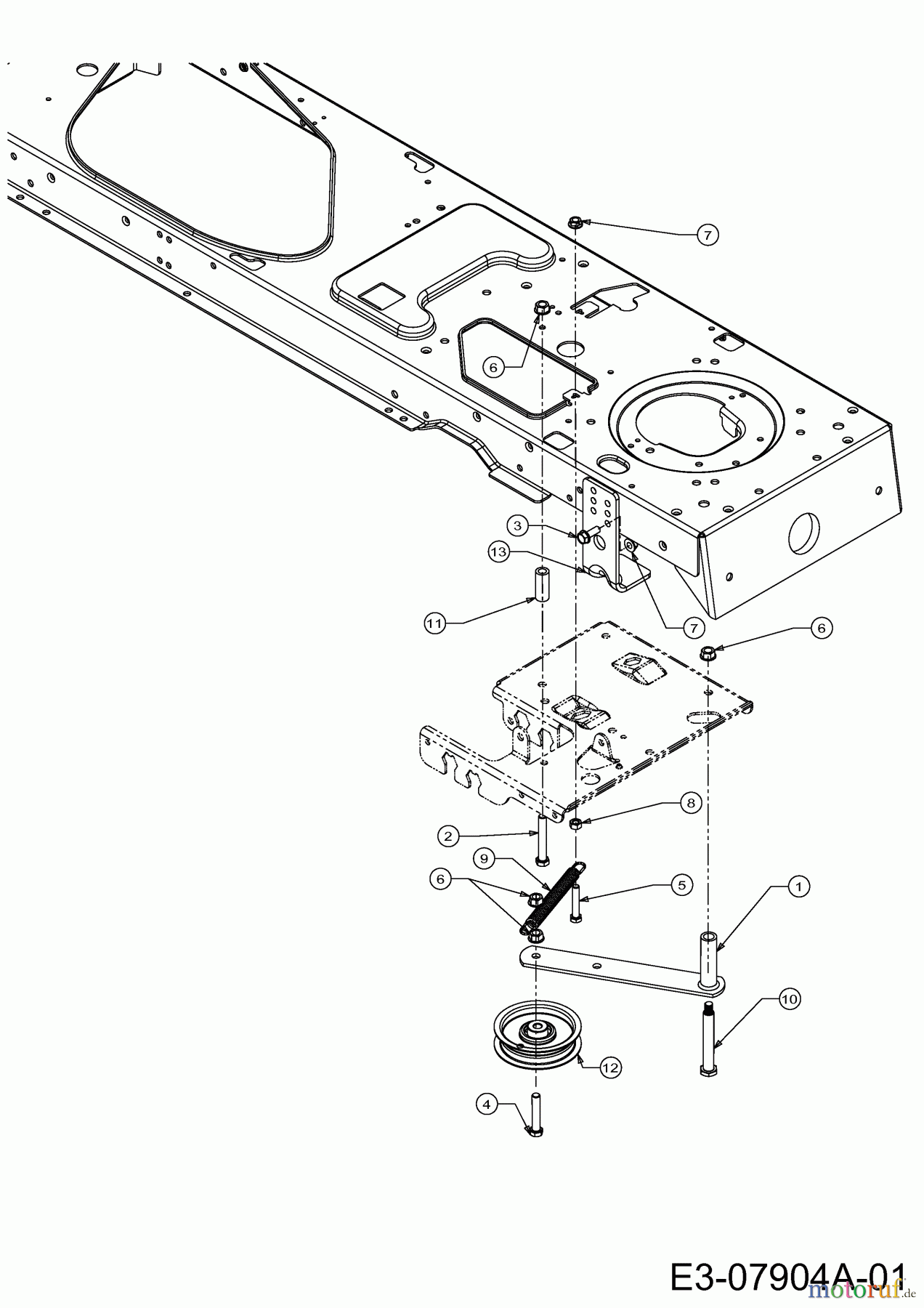  Yard-Man Lawn tractors X 604 G 13AX604G643  (2002) Tension pulley deck engagement