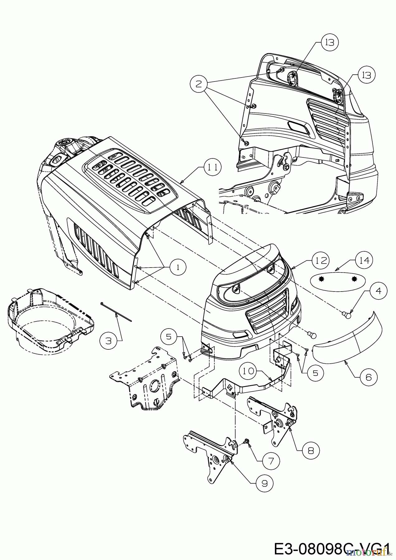  Cmi Lawn tractors 96-125 13HH765F620  (2018) Engine hood 5-Style