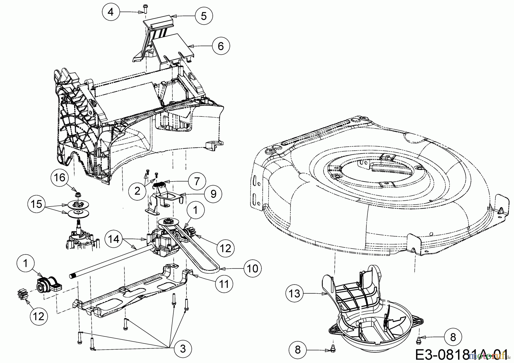  Wolf-Garten Petrol mower self propelled Select 4600 AHW 12A-TPJS650  (2014) Gearbox