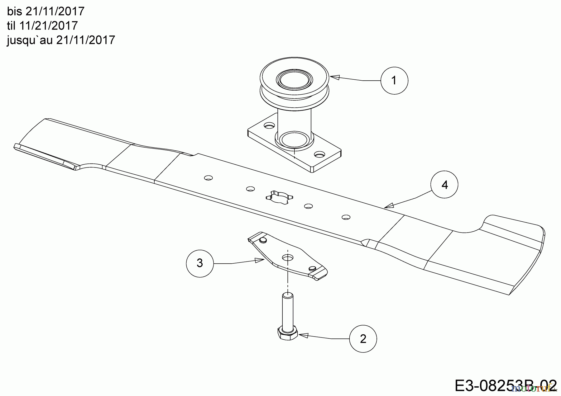  Cub Cadet Petrol mower self propelled LM1 CR53 12A-PQSC603  (2018) Blade, Blade adapter til 11/21/2017