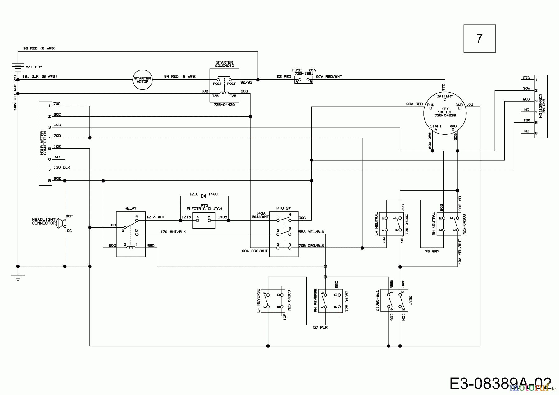 Troy-Bilt Zero Turn Mustang XP 50 17AFCACP011  (2013) Wiring diagram