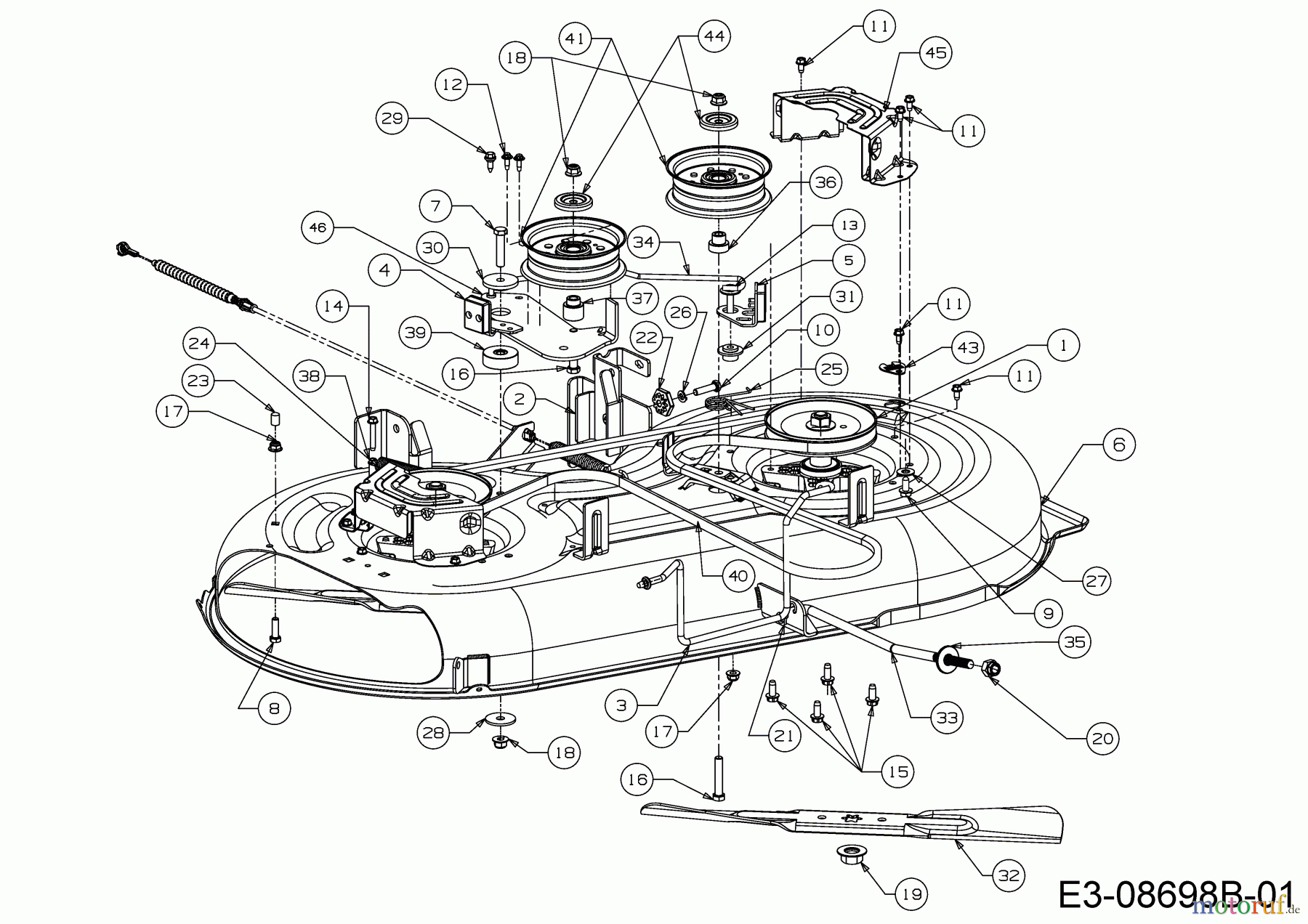  Troy-Bilt Lawn tractors Pony 42 13AN77KS309  (2015) Mowing deck S (42