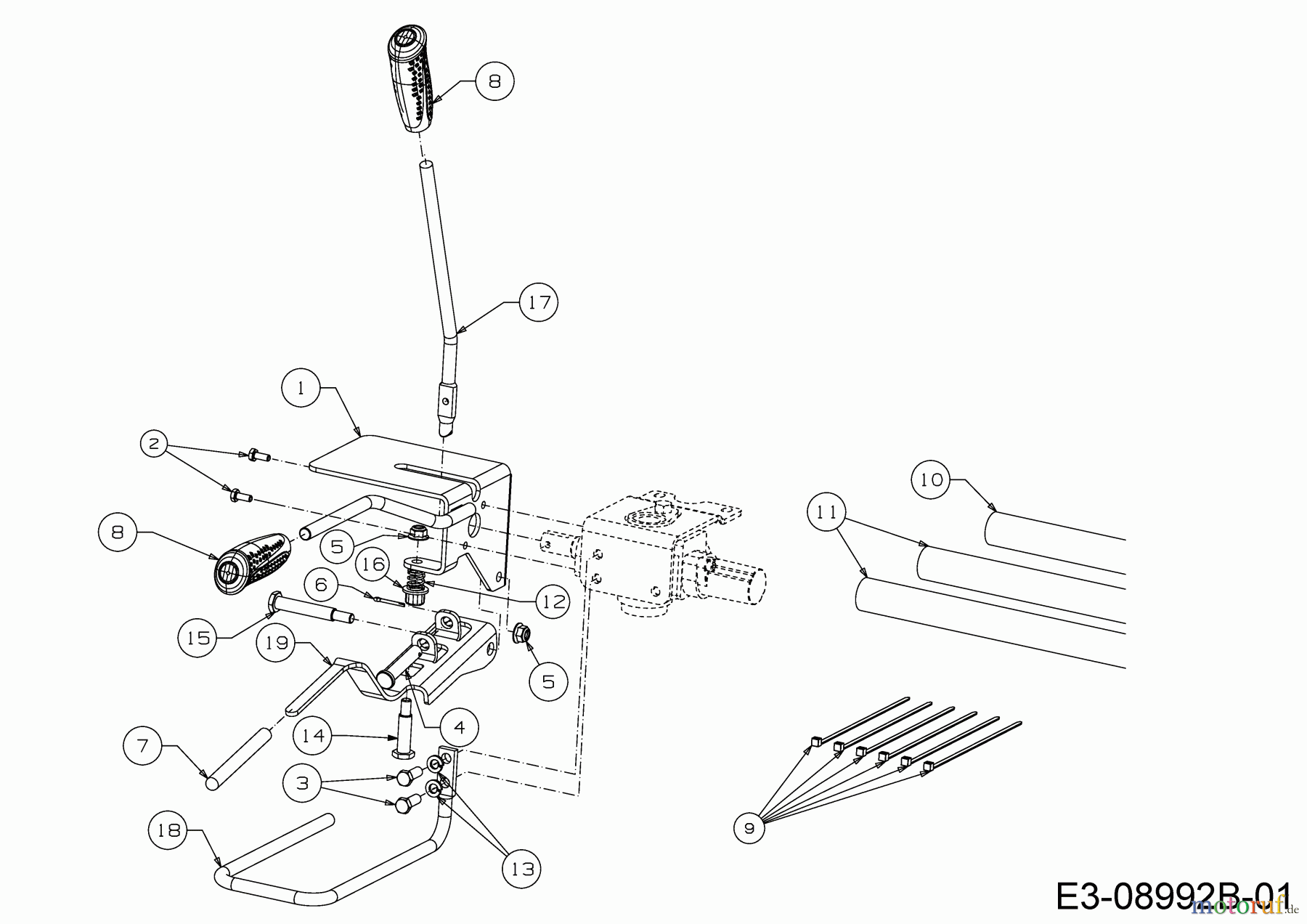  MTD Log splitter LS 550 24AI550C678  (2017) Control lever