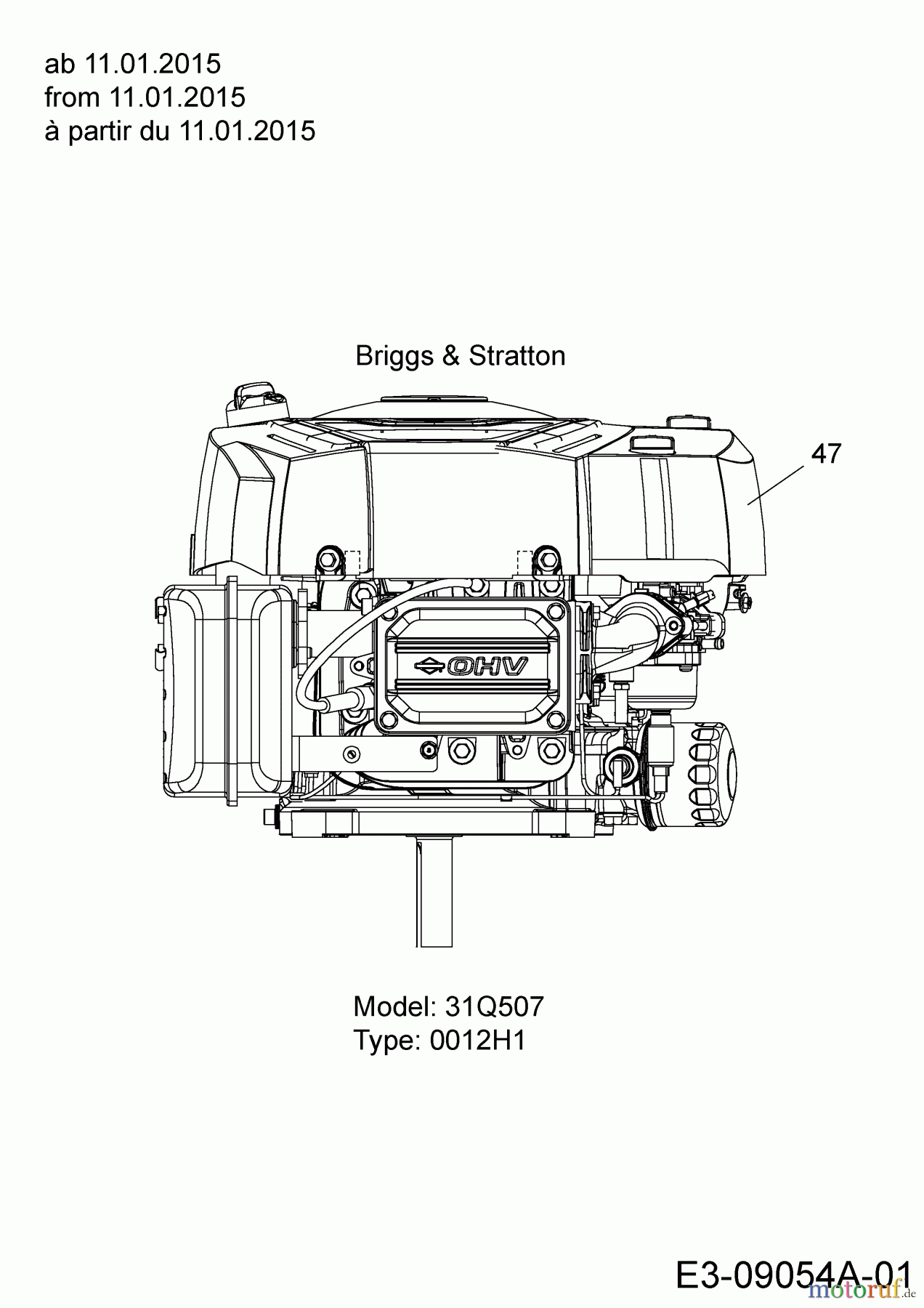 MTD Lawn tractors Smart RG 145 13HM76KG600 (2016) Engine Briggs & Stratton from 11.01.2015