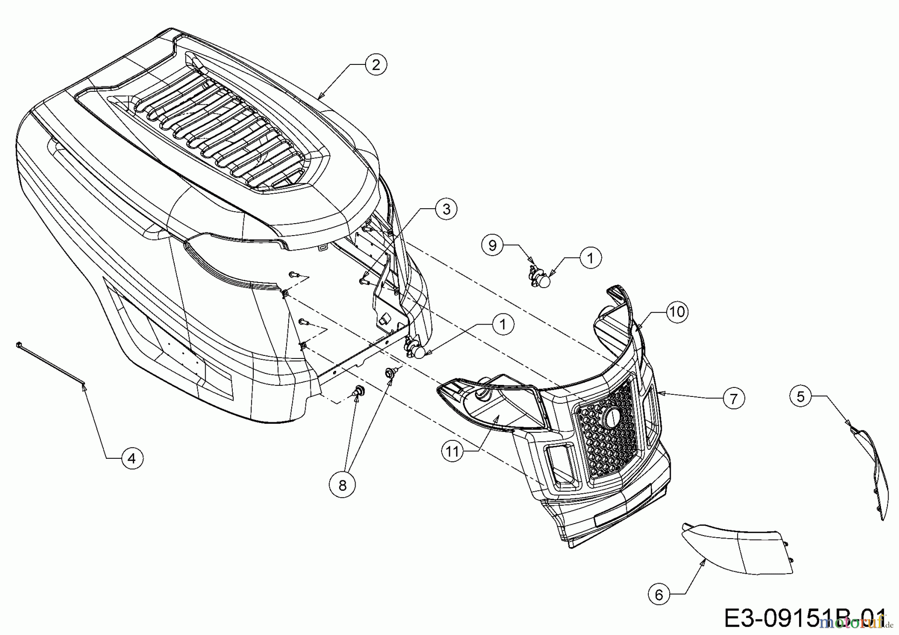  MTD Lawn tractors 220/105 H 13HU99KN676  (2016) Engine hood K-Style