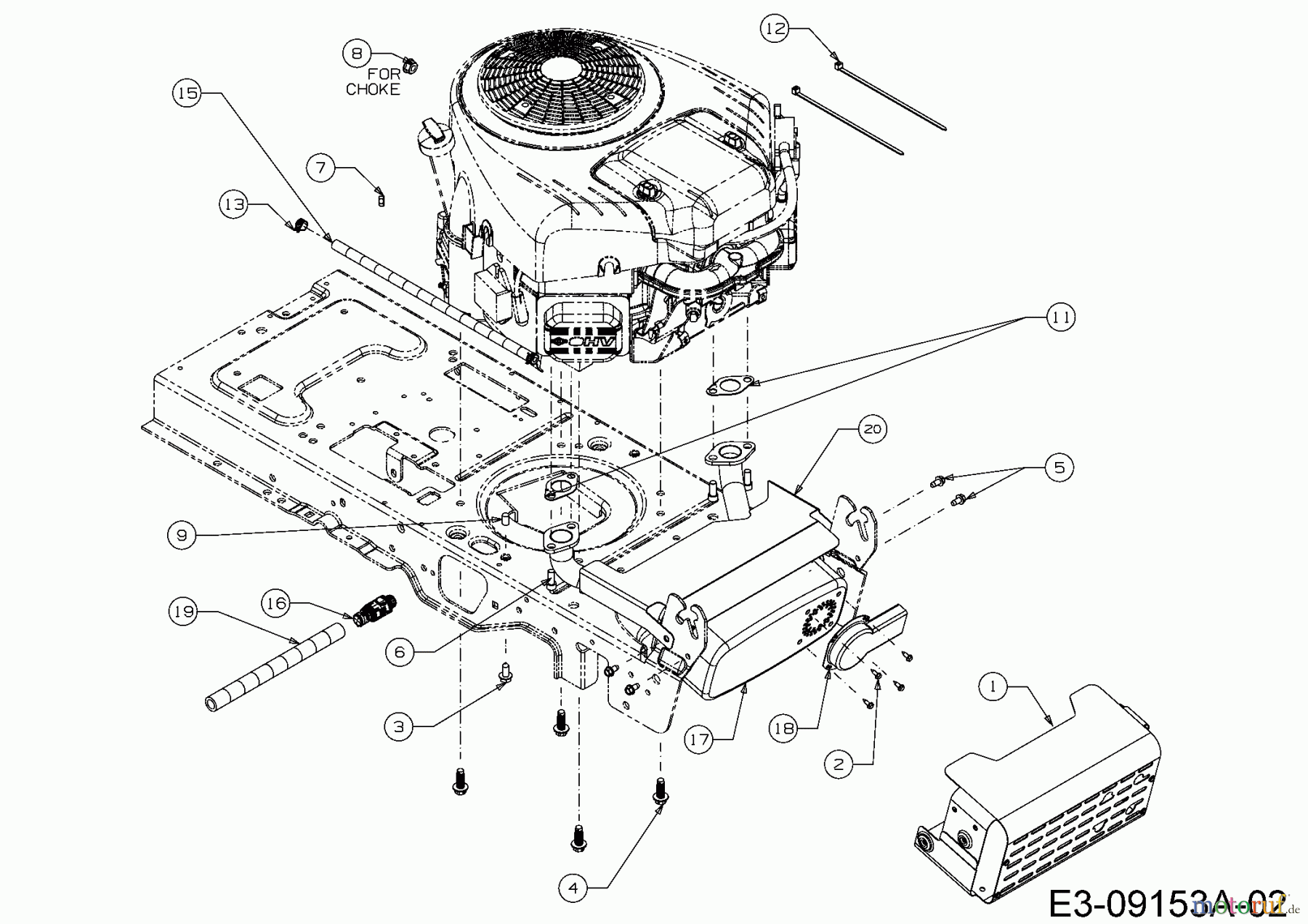  MTD Lawn tractors 220/105 H 13HU99KN676  (2016) Engine accessories