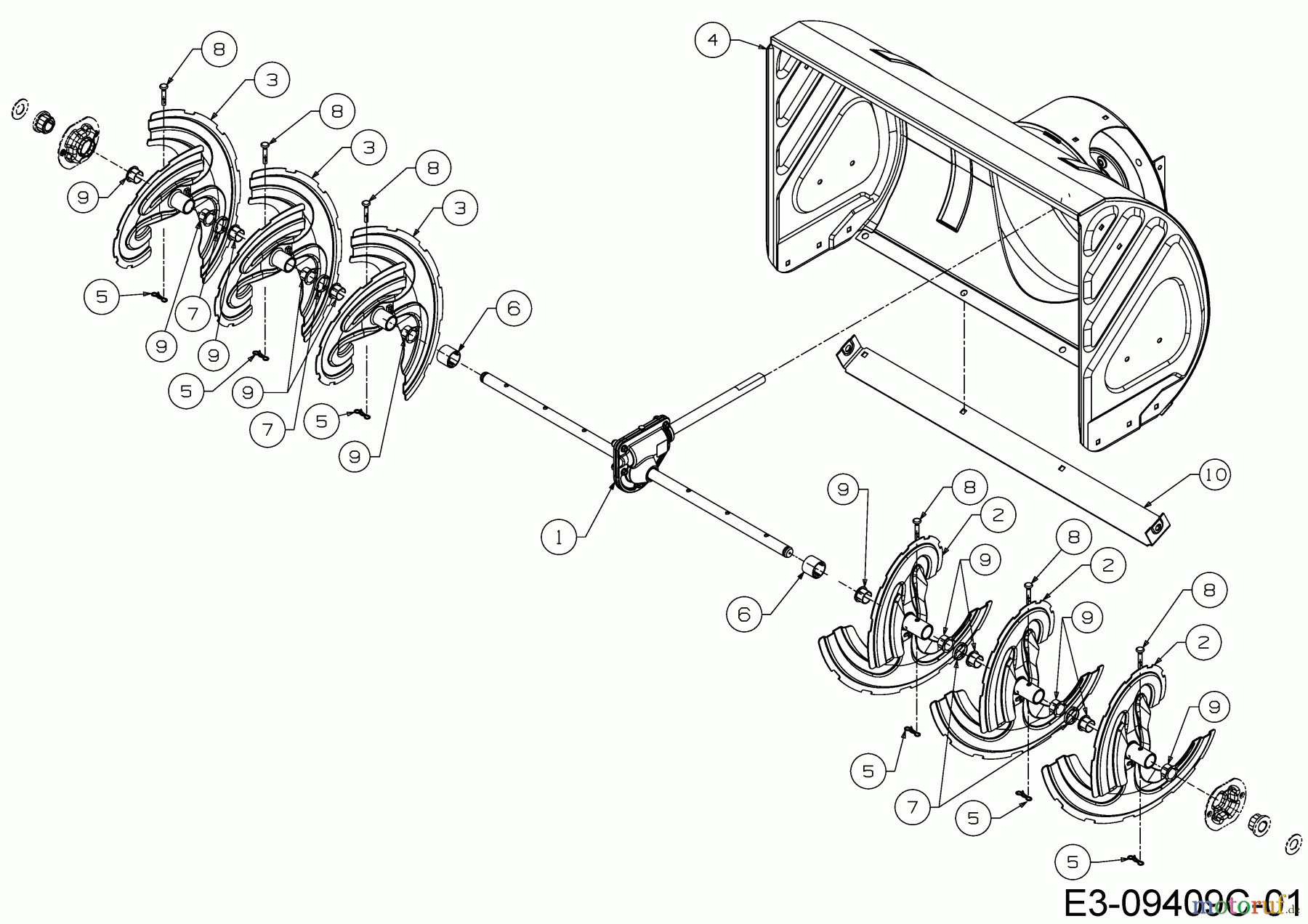  MTD Snow throwers Optima ME 76 31AY55T5678  (2018) Auger housing, Auger, Auger gearbox