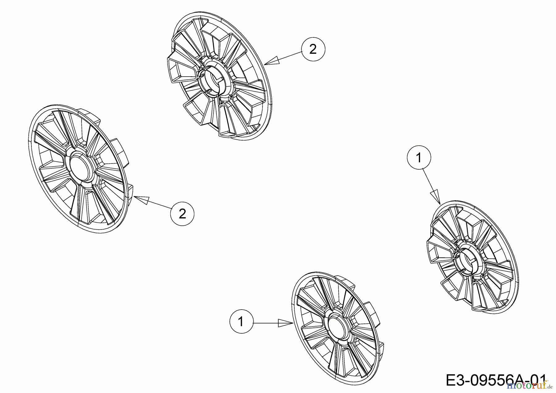 Gutbrod Petrol mower HB 46 B 11A-TQ5E690 (2016) Hub caps