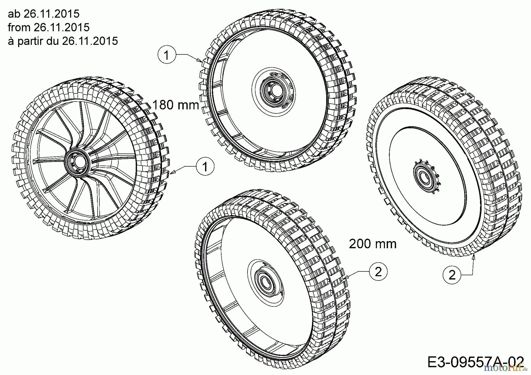  Gutbrod Petrol mower HB 46 B 11A-TQ5E690  (2016) Wheels from 26.11.2015