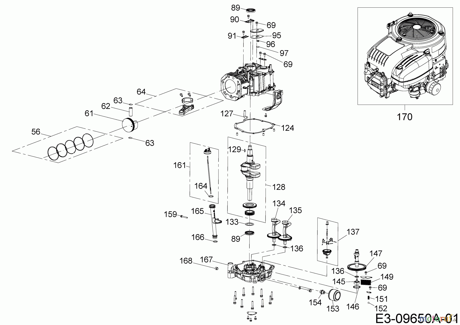  MTD-Engines MTD vertical 8 X 90 ZU 752Z8X90ZU  (2016) Piston, Crankshaft, Sump base
