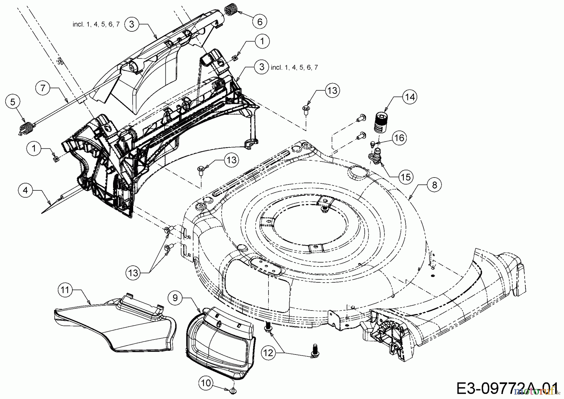  Cub Cadet Petrol mower SC 100 11A-A92J710  (2016) Deflector, Deck housing, Mulching flap, Rear baffle, Washer nozzle
