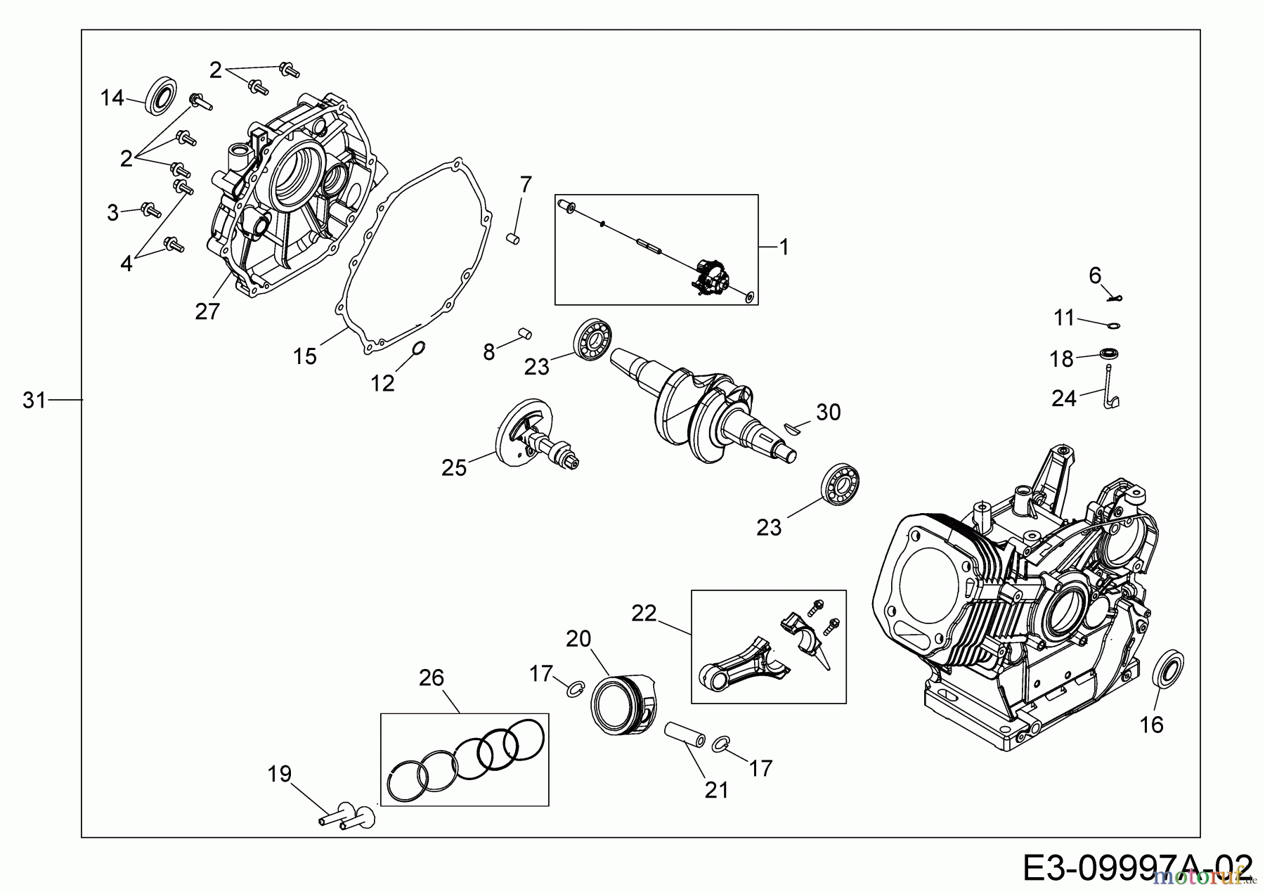  MTD-Engines Horizontal 678-SH 752Z678-SH  (2018) Piston, Camshaft, Crankshaft, Connecting rod