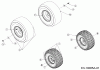 WOLF-Garten Expert Alpha 95.180 H 13ATA1VB650 (2017) Spareparts Wheels 15x6 + 18x8,5