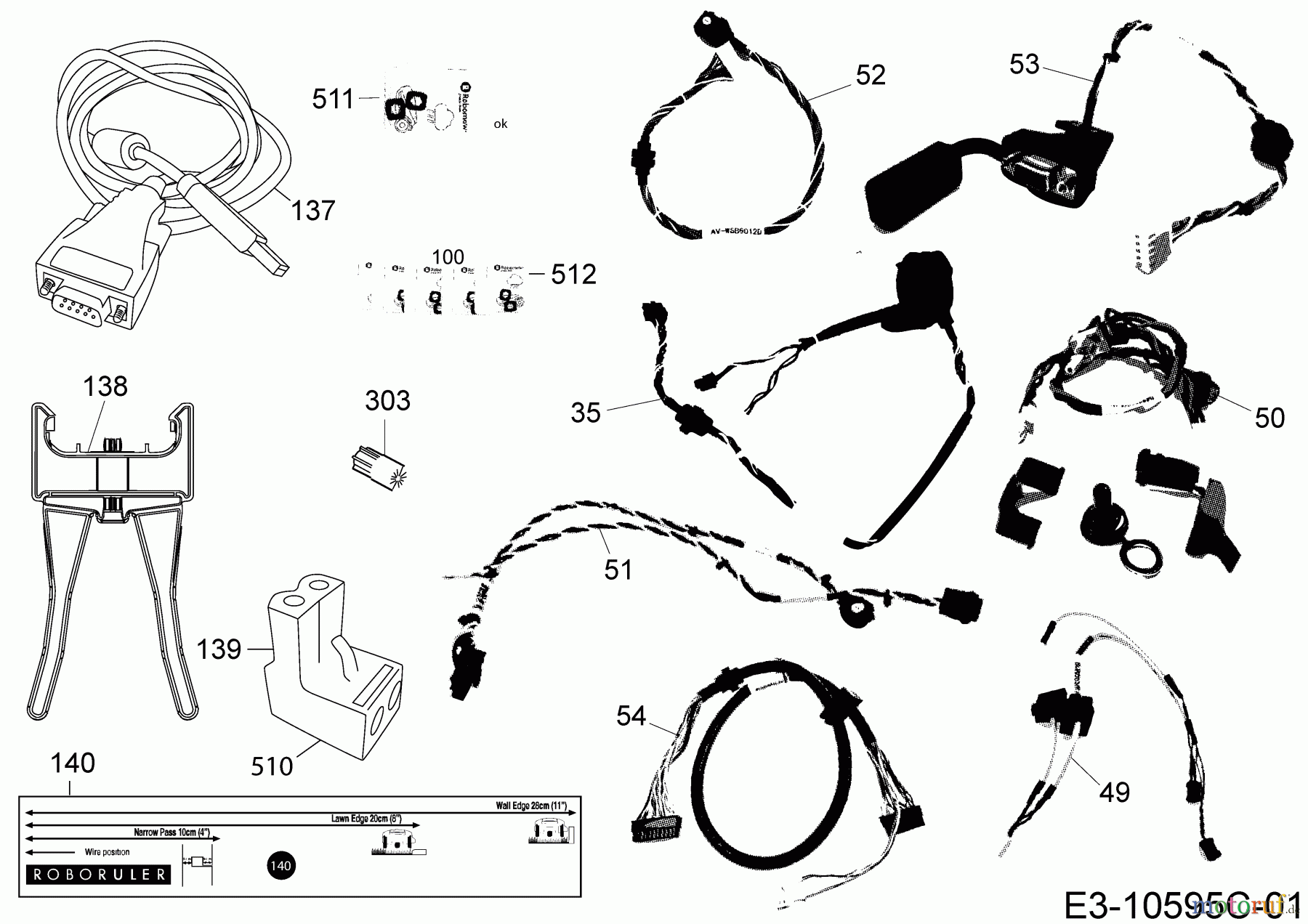  Robomow Mähroboter RS612 (White) PRD6100BW  (2015) Kabel, Kabelanschluß, Regensensor, Werkzeug