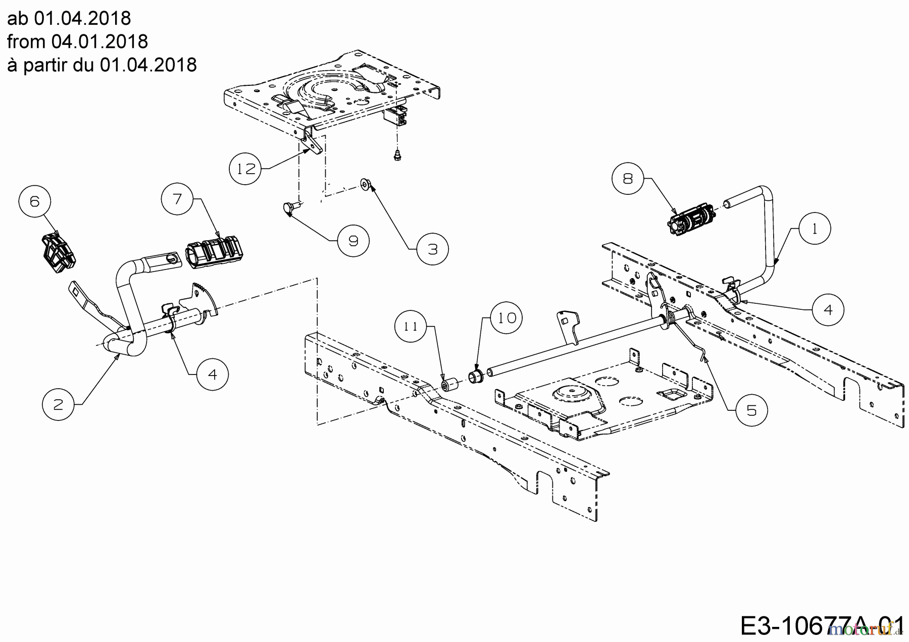 Cub Cadet Lawn tractors XT1 OS96 13A8A1CF603  (2018) Pedals from 04.01.2018