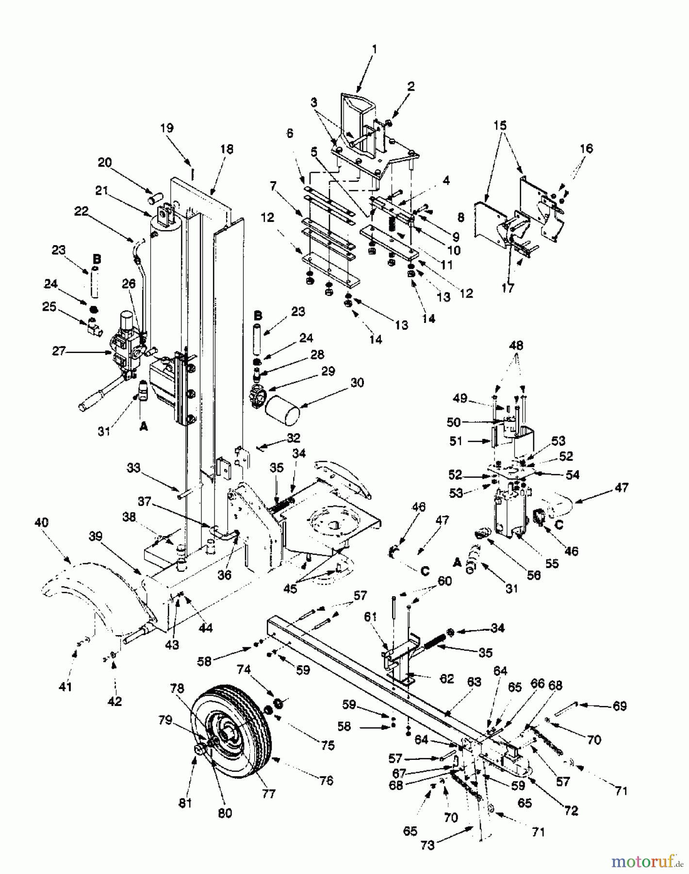  MTD Log splitter 500 24AA550C678  (1999) Basic machine