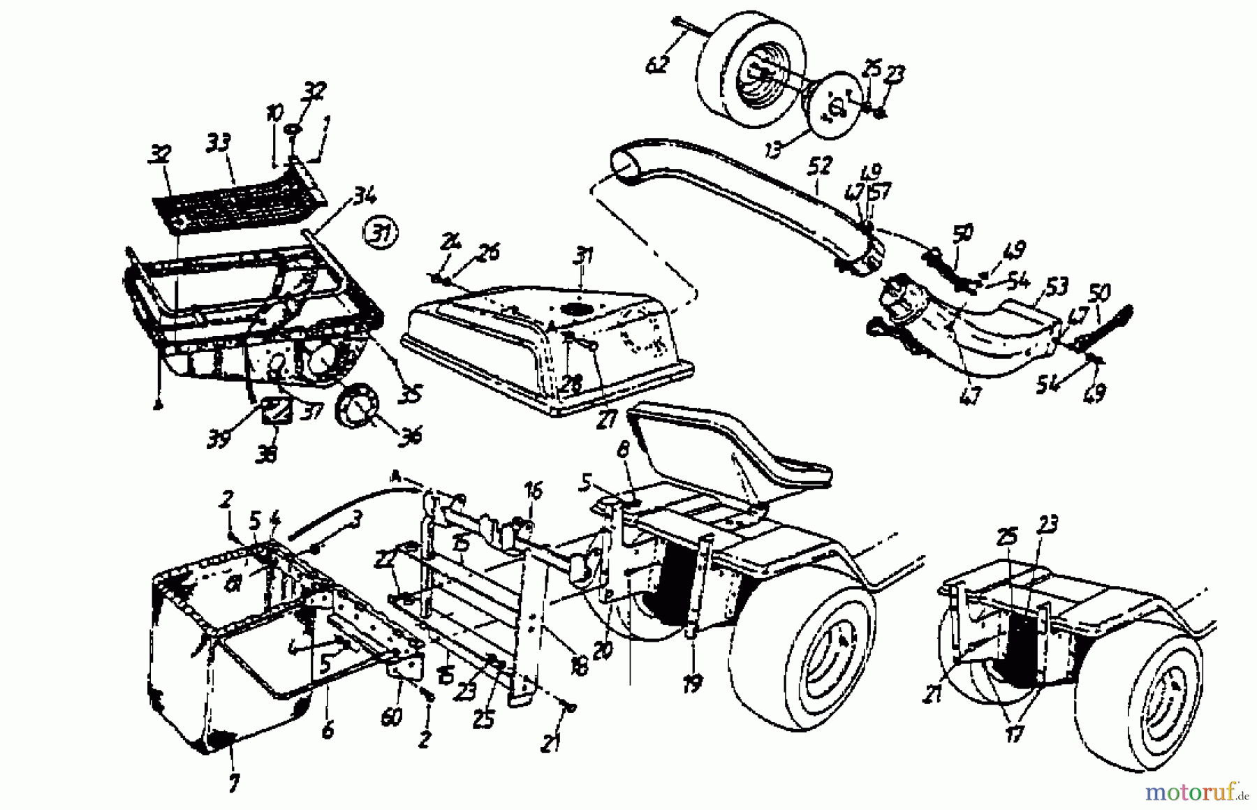  MTD Accessories Accessories garden and lawn tractors Grass catcher for 400 series 190-064-643  (1996) Basic machine