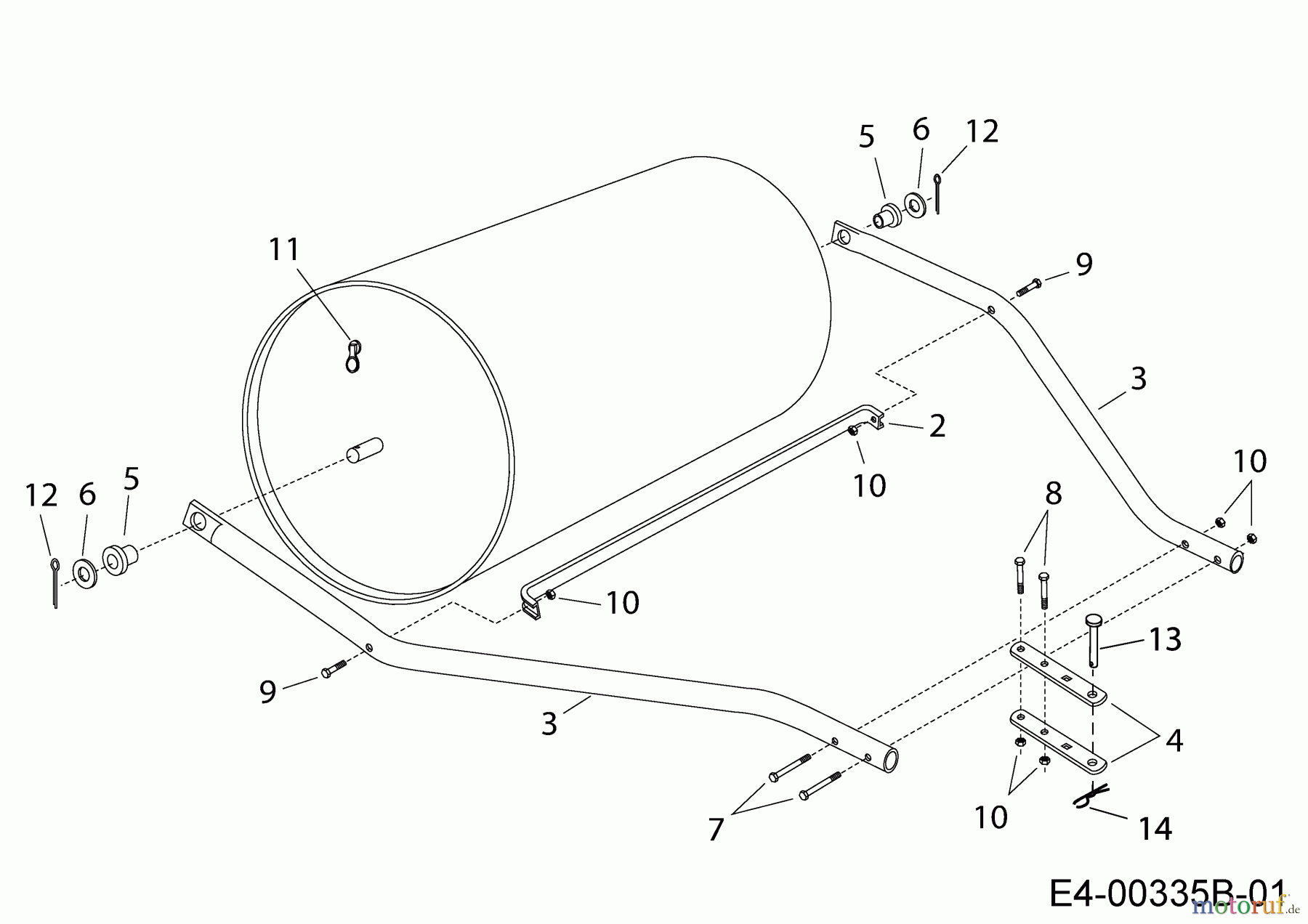  MTD Accessories Accessories garden and lawn tractors Roller 45-01791  (190-484-000) 190-484-000  (2003) Basic machine