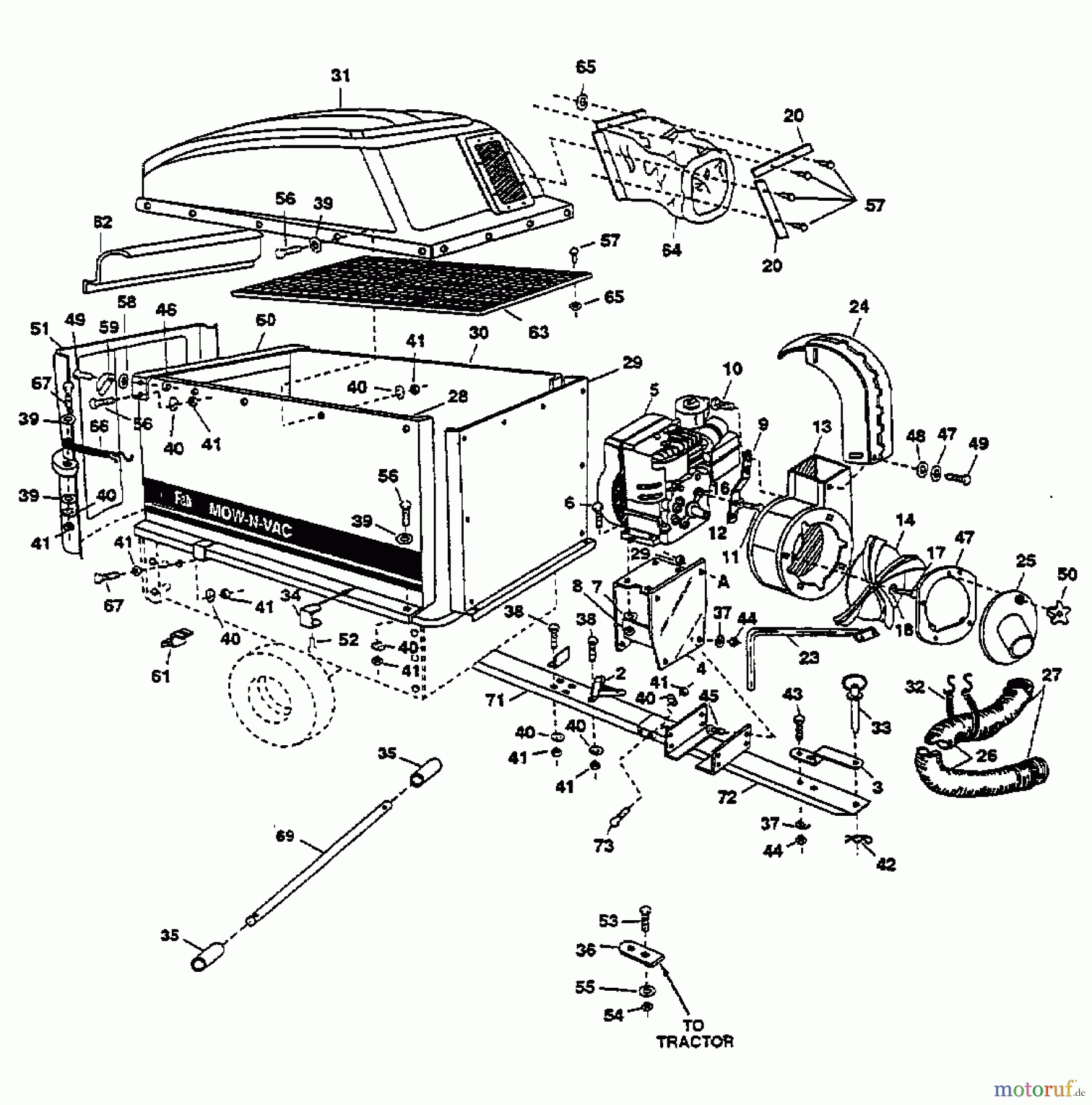  MTD Accessories Accessories garden and lawn tractors Blower Mow-Vac 501885  (1999) Basic machine