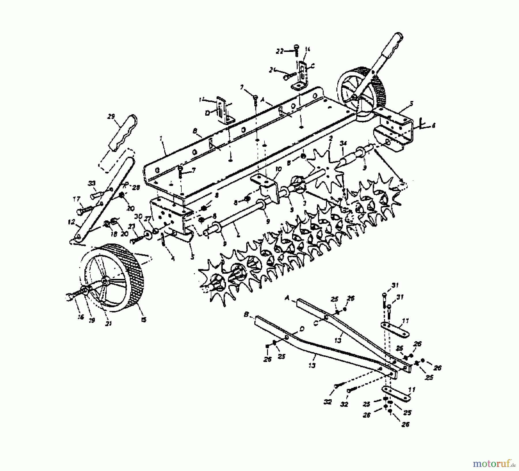 MTD Accessories Accessories garden and lawn tractors Groomer 45-02301  (190-224A000) 190-224-000  (1998) Basic machine