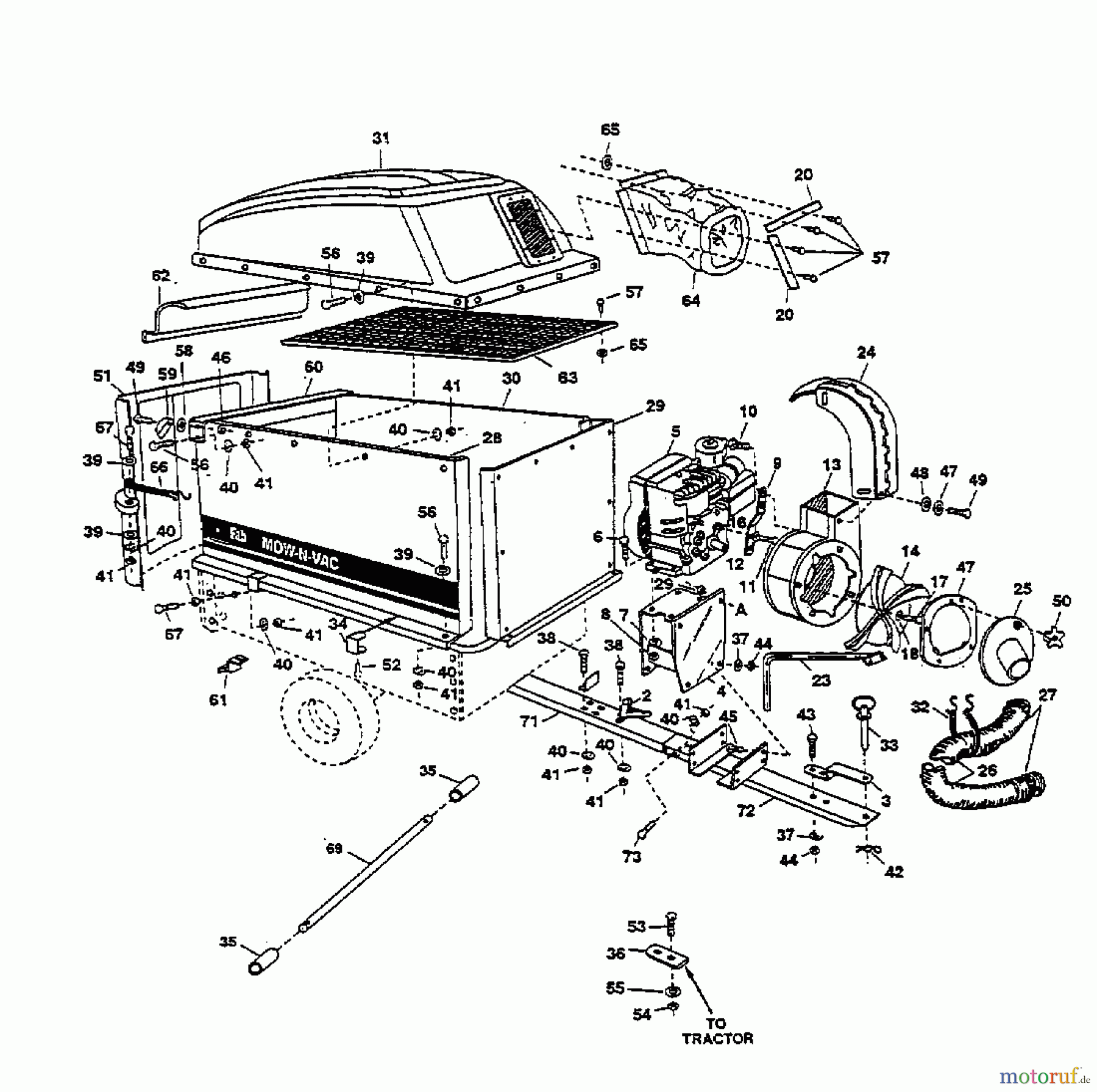  MTD Accessories Accessories garden and lawn tractors Blower Mow-Vac 501885  (1998) Basic machine