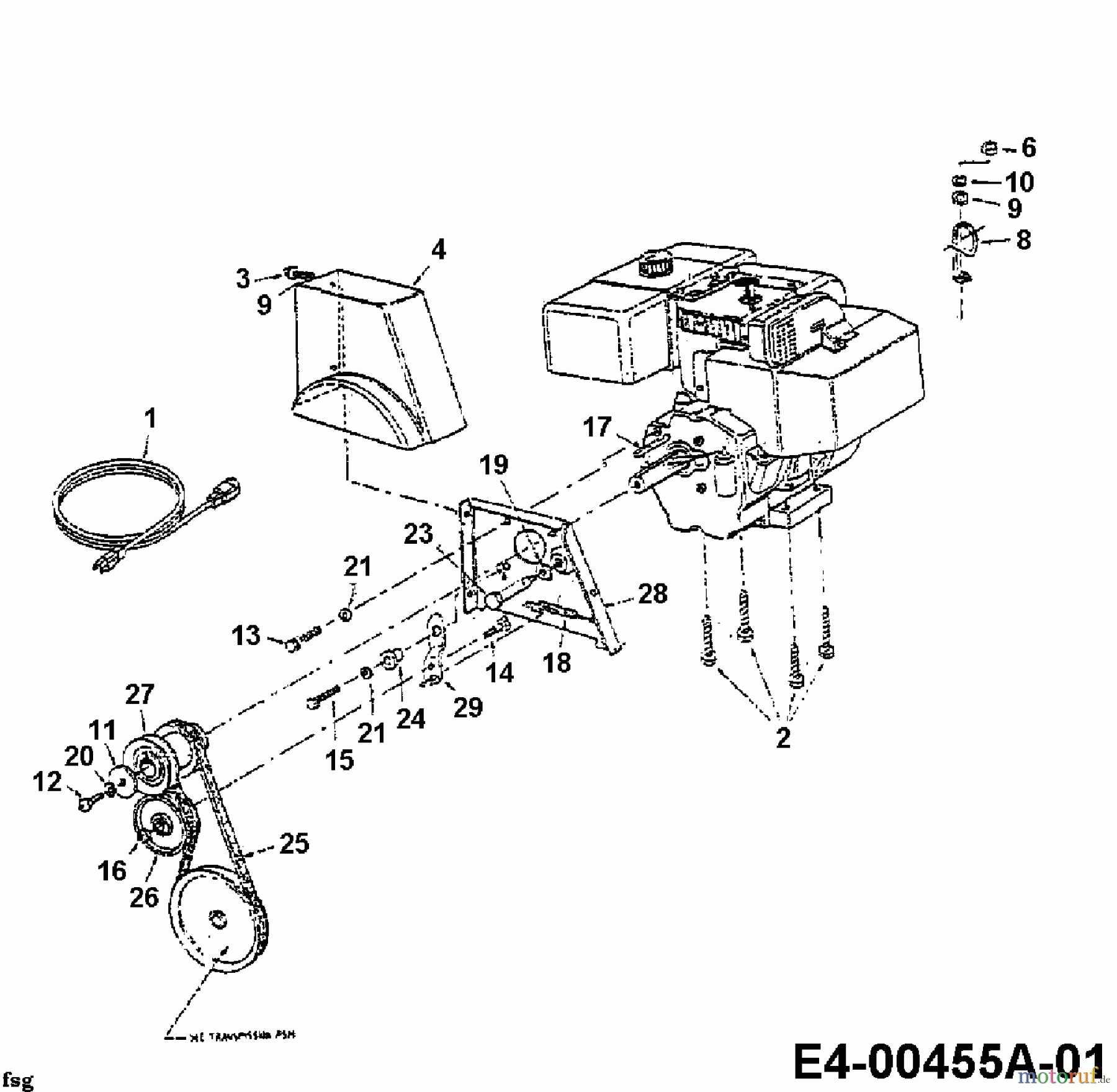  Yard-Man Snow throwers E 993 I 31AE993I643  (1998) Drive system