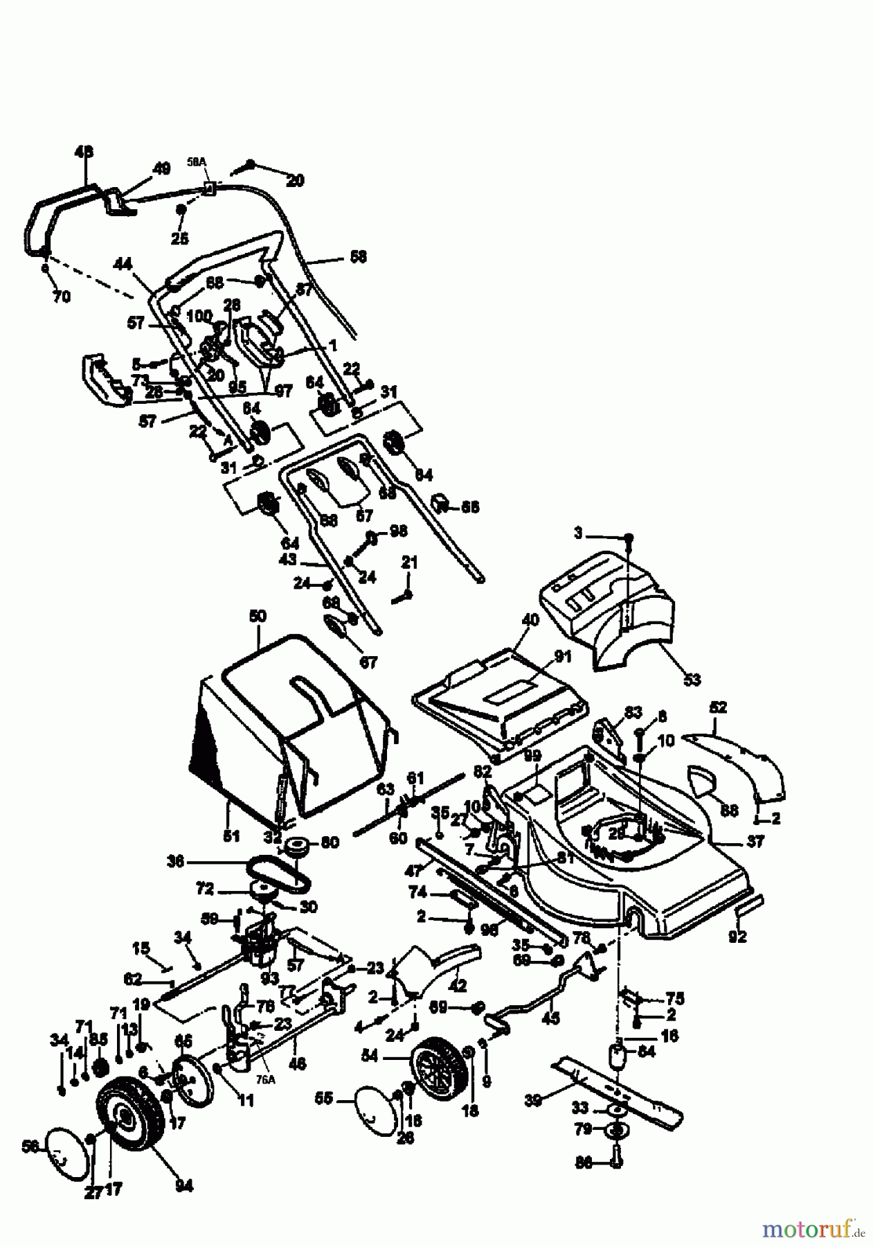  MTD Petrol mower self propelled GEA 53 S R6655MTD16AV  (1997) Basic machine