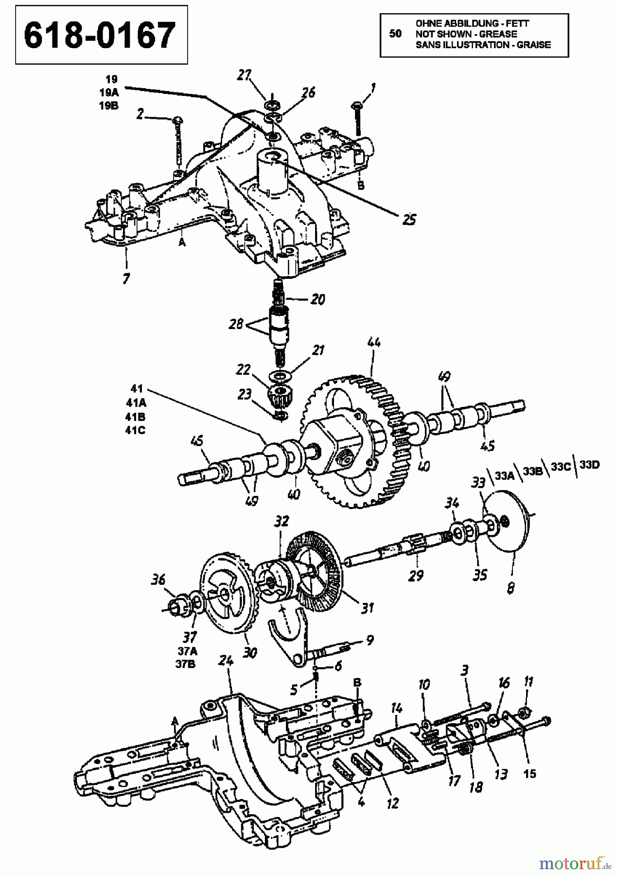  Bricolage Lawn tractors MBT 130/102 13AA762N615  (1998) Gearbox