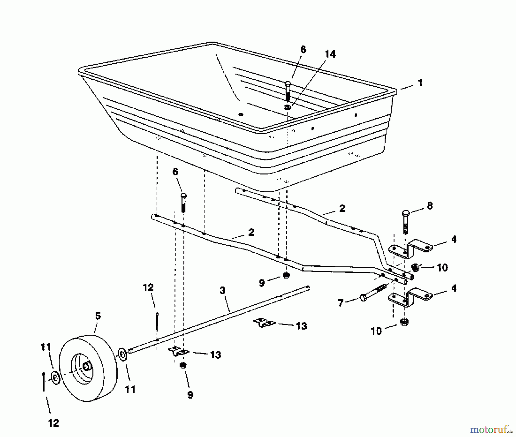  MTD Accessories Accessories garden and lawn tractors Utility cart 45-0289  (196-001-000) 196-001-000  (2000) Basic machine