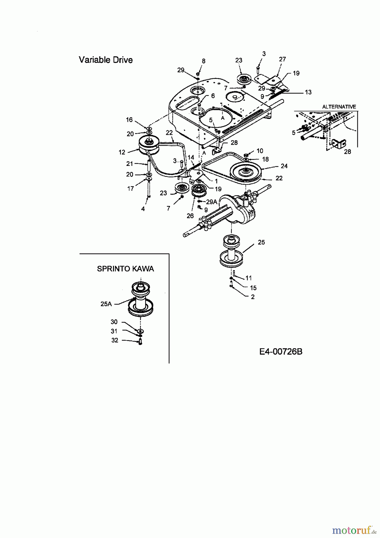  MTD Lawn tractors Sprinto 13A-33E-678  (2004) Drive system, Engine pulley