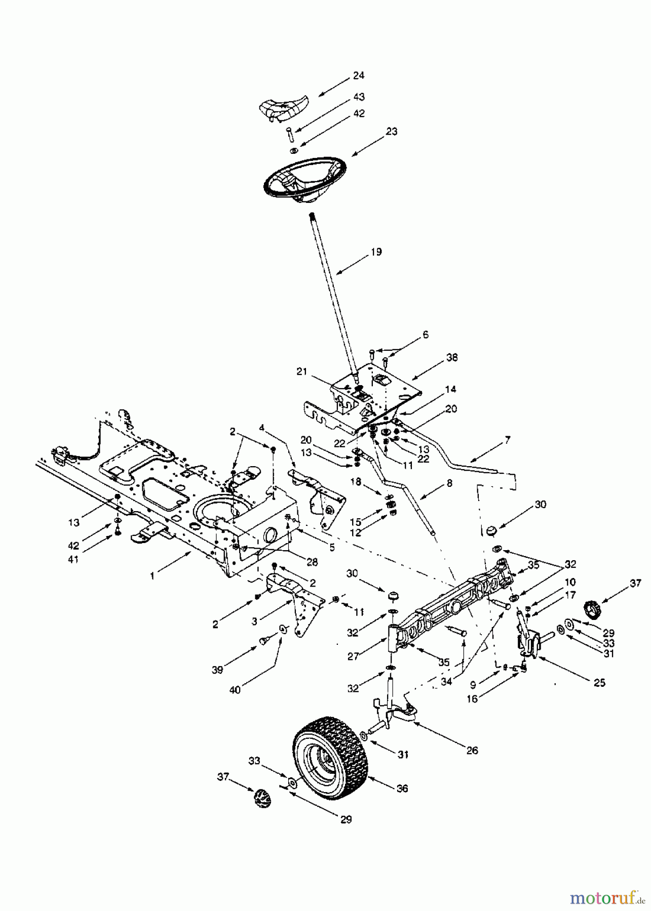  Gutbrod Lawn tractors Sprint SLX 107 S 13BP606G690  (2001) Front axle