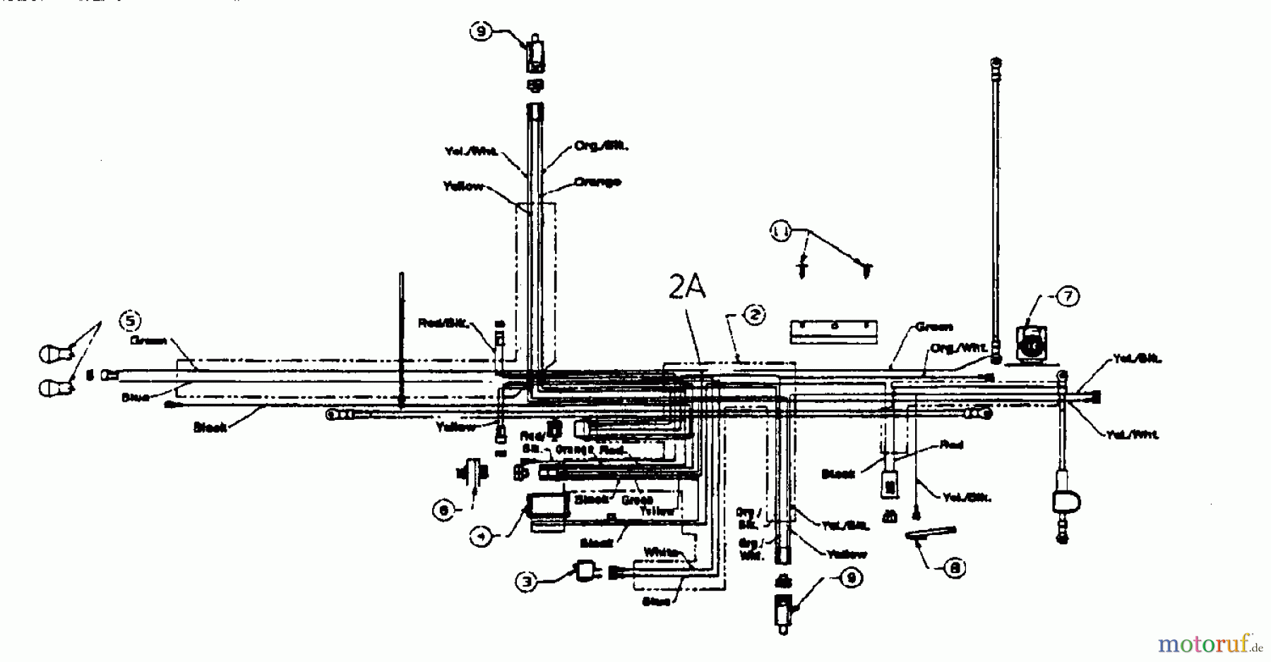  MTD Lawn tractors H 160 13AF695G678  (1998) Wiring diagram for O.H.V.