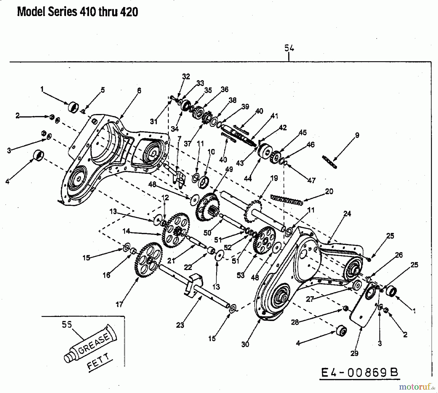 MTD Tillers T/410 21AA414A678  (2005) Gearbox