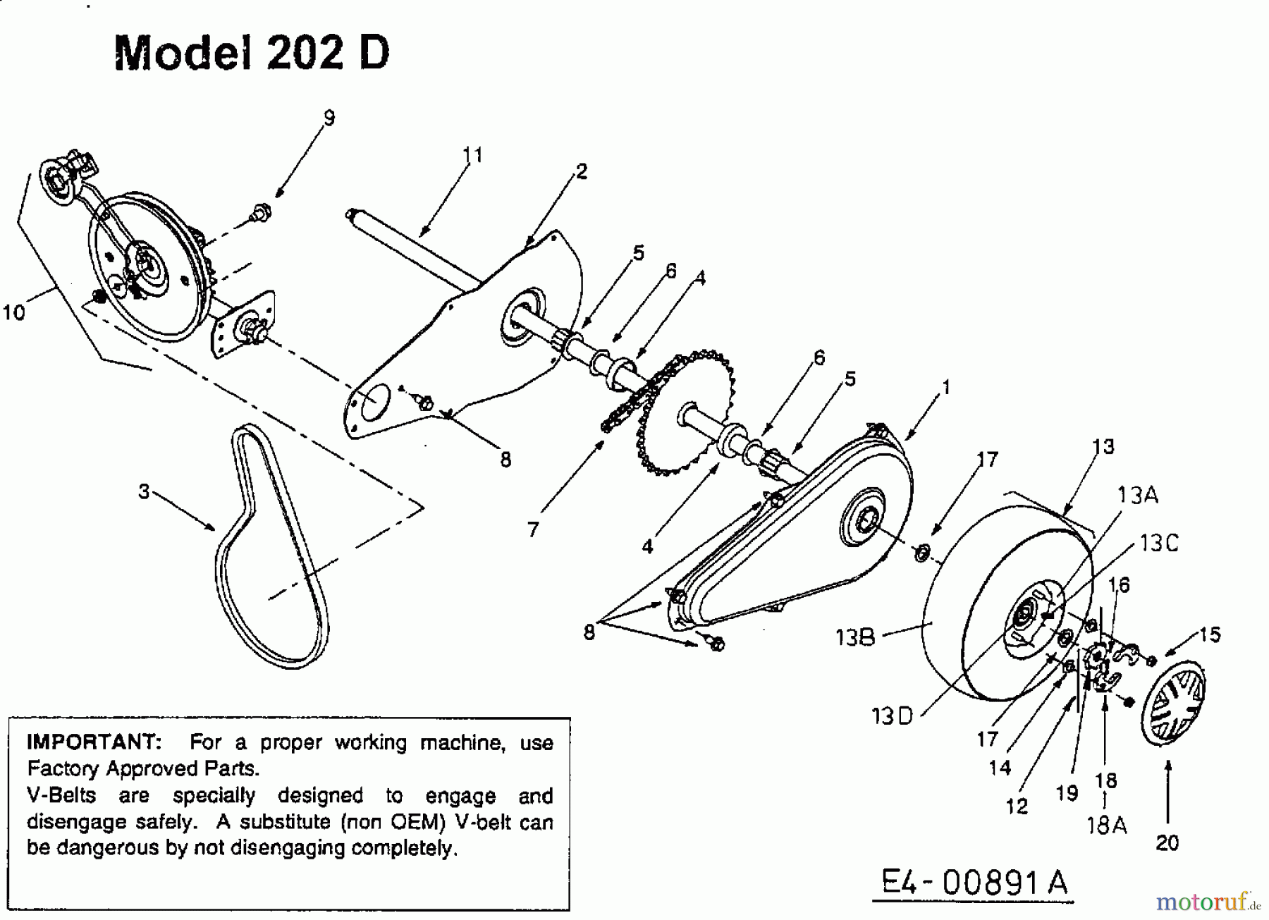  MTD Leaf blower, Blower vac 202 24A-202D678  (2001) Drive system, Wheels