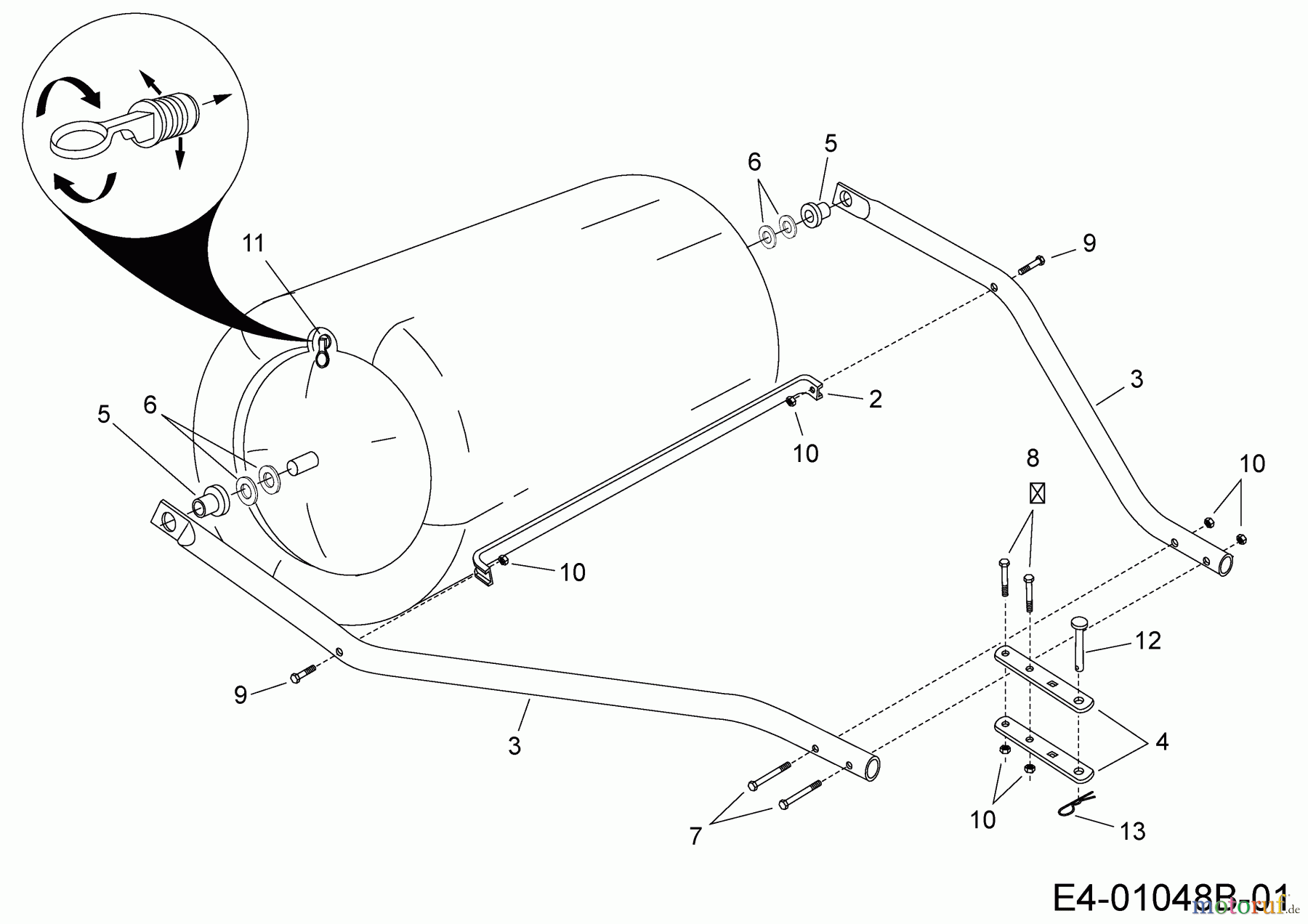  MTD Accessories Accessories garden and lawn tractors Roller 45-02681  (190-229-000) 190-229-000  (2012) Basic machine
