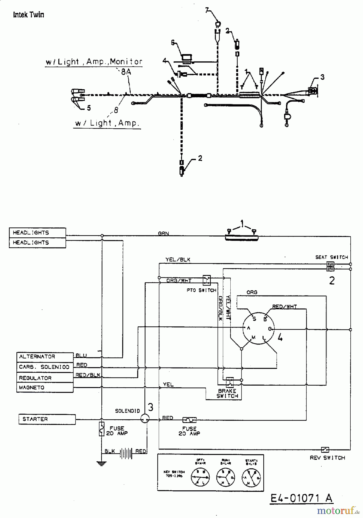  MTD Lawn tractors H/130 13AT698G678  (2003) Wiring diagram Vanguard