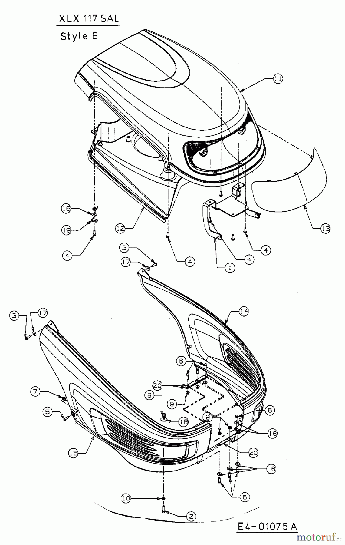  Gutbrod Garden tractors XLX 117 SAL 14AU806H690  (2004) Dashboard, Engine hood, Fender