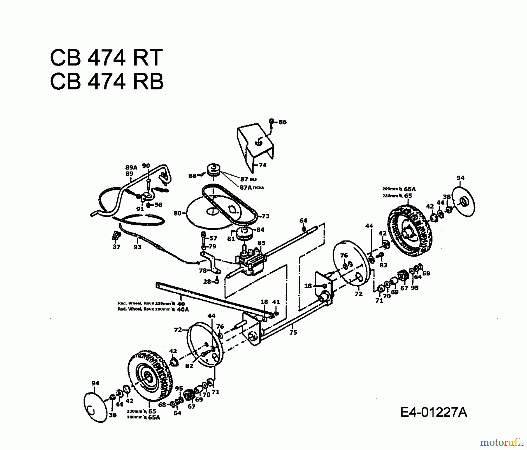 MTD Petrol mower self propelled CB 474 RT 901B467A003  (1994) Basic machine