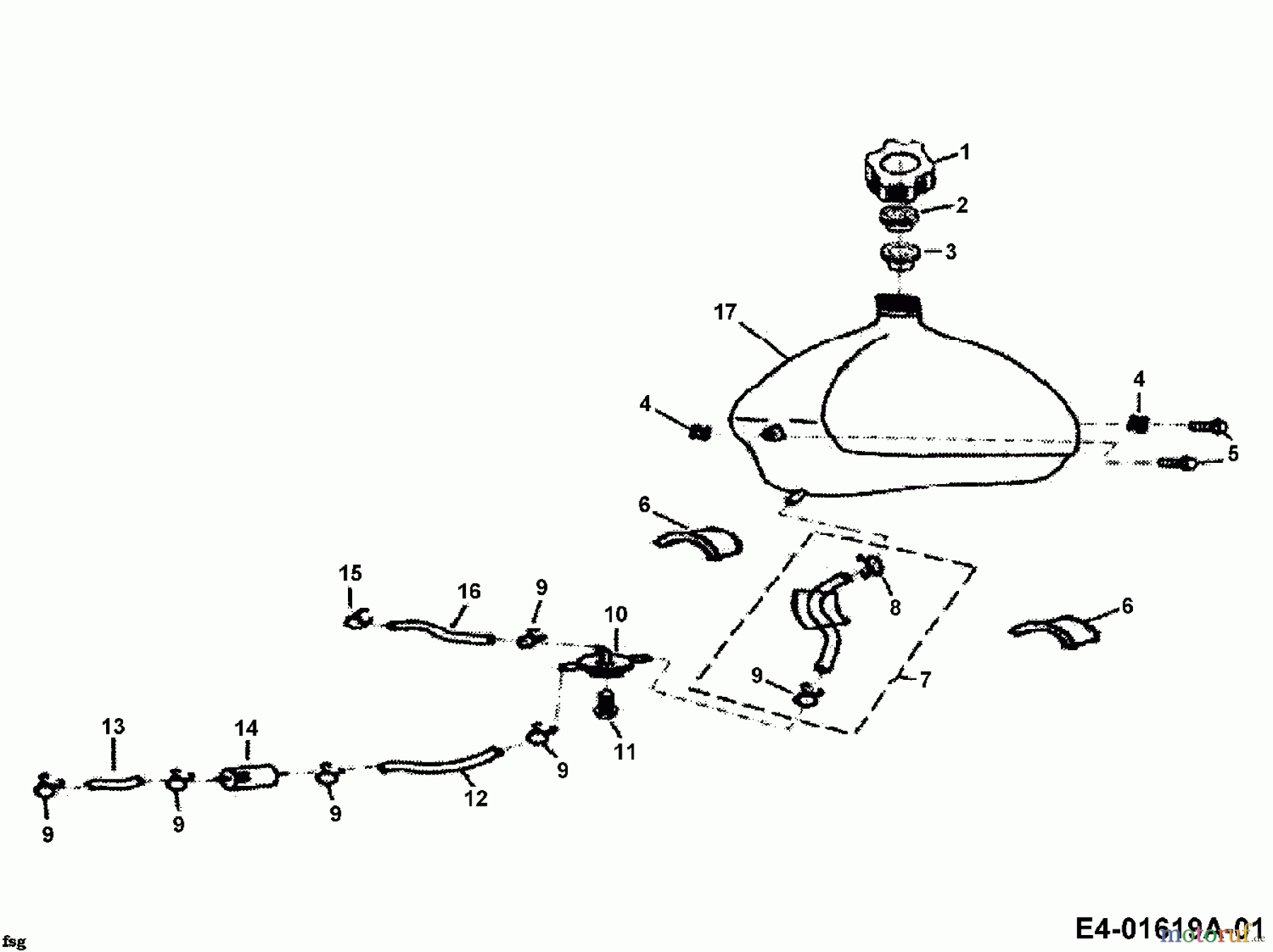Cub Cadet Quads UT 180 36AB124-603 (2006) Fuel tank