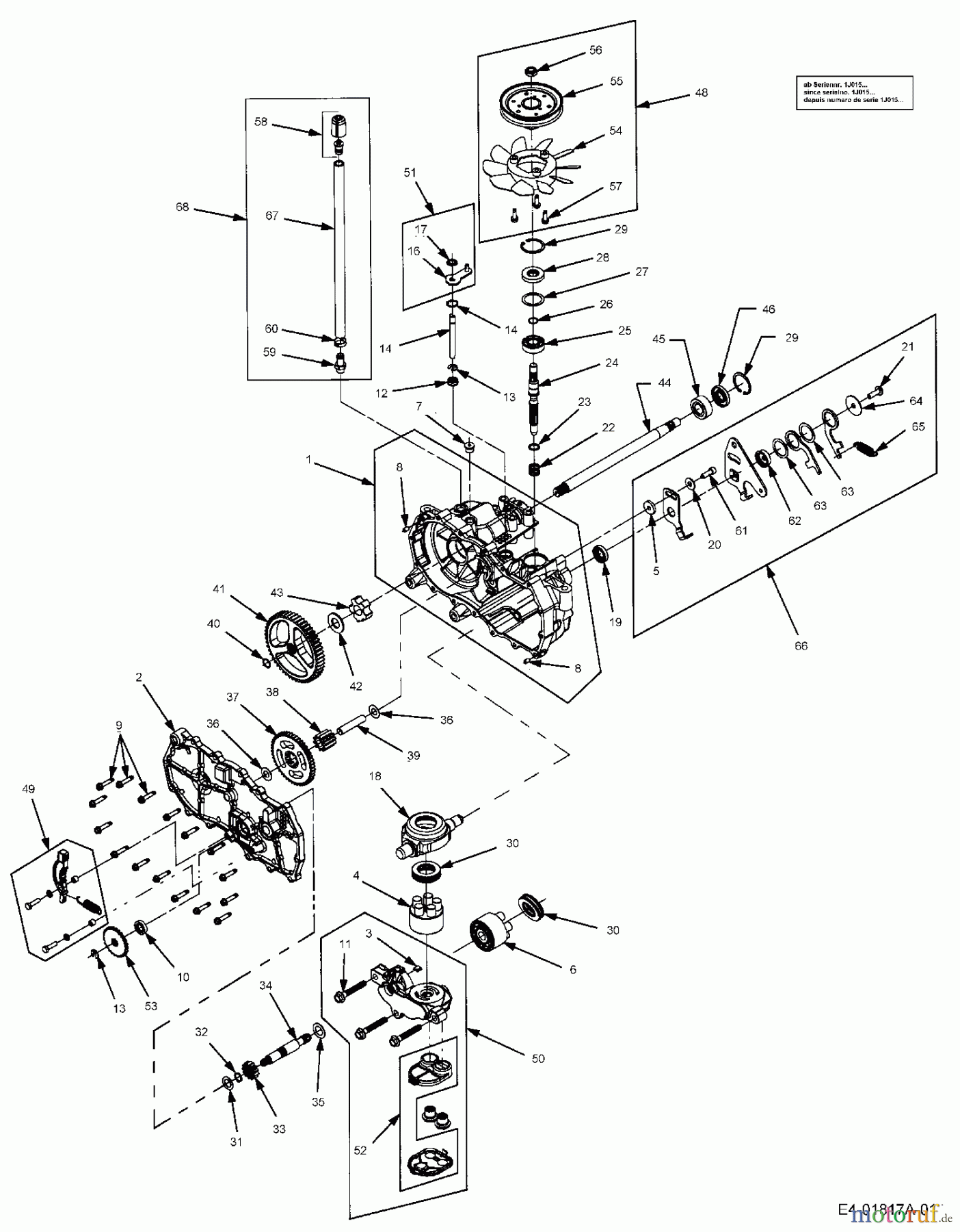  Cub Cadet Zero Turn RZT 50 17AA5D7P603  (2006) Hydrostatic gearbox left hand