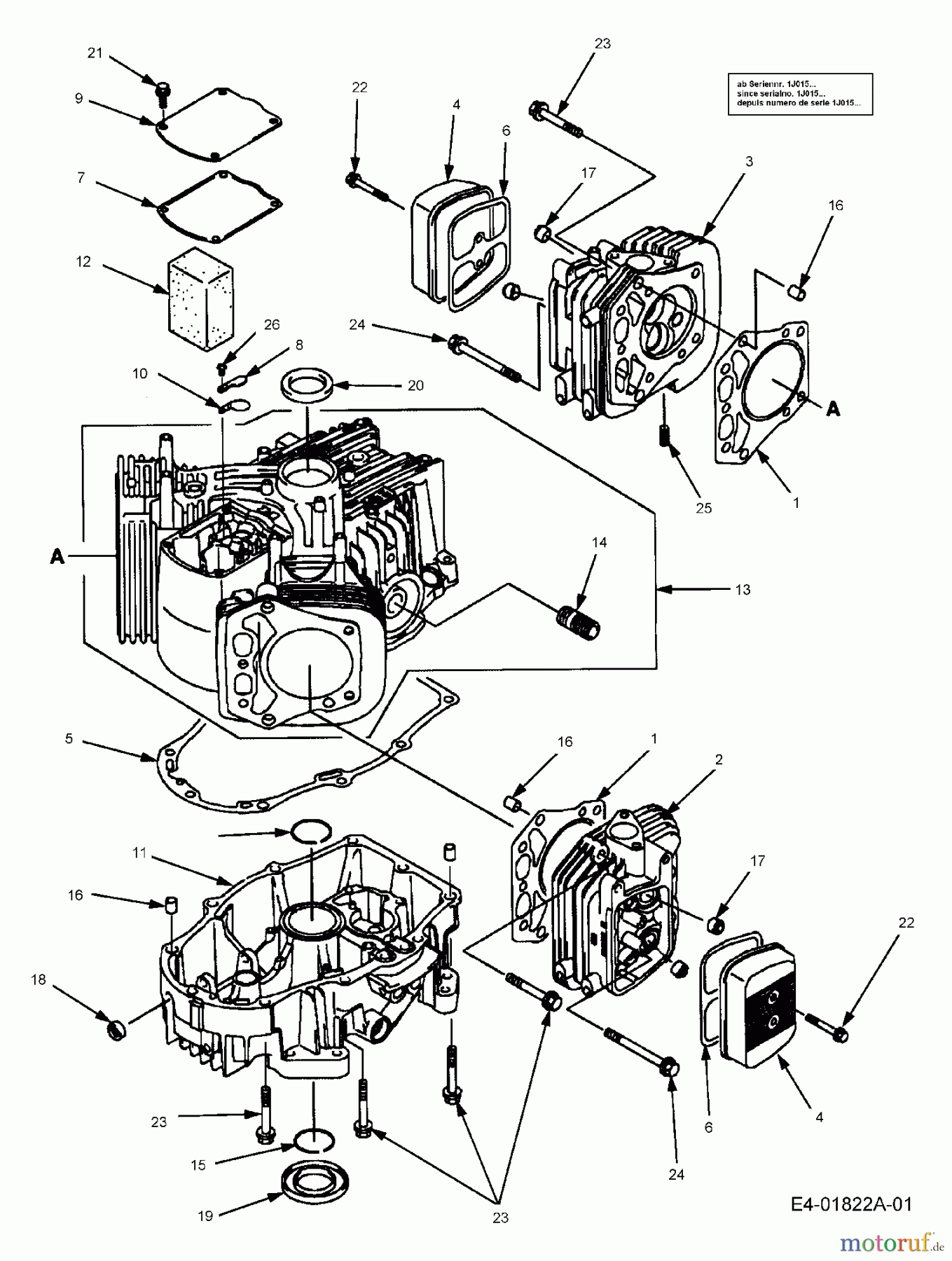  Cub Cadet Zero Turn RZT 50 17AA5D7P603  (2006) Crankcase, Cylinder