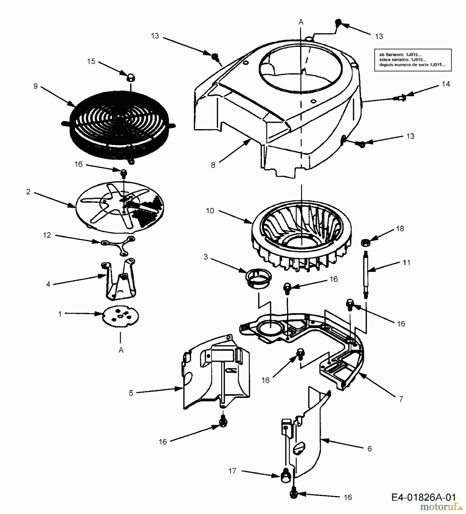  Cub Cadet Zero Turn RZT 50 17AA5D7P603  (2006) Fan housing, Fan