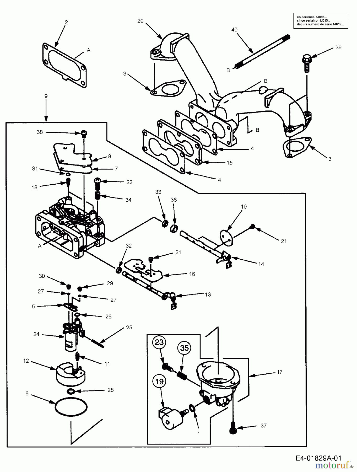  Cub Cadet Zero Turn RZT 50 17AA5D7P603  (2006) Carburetor