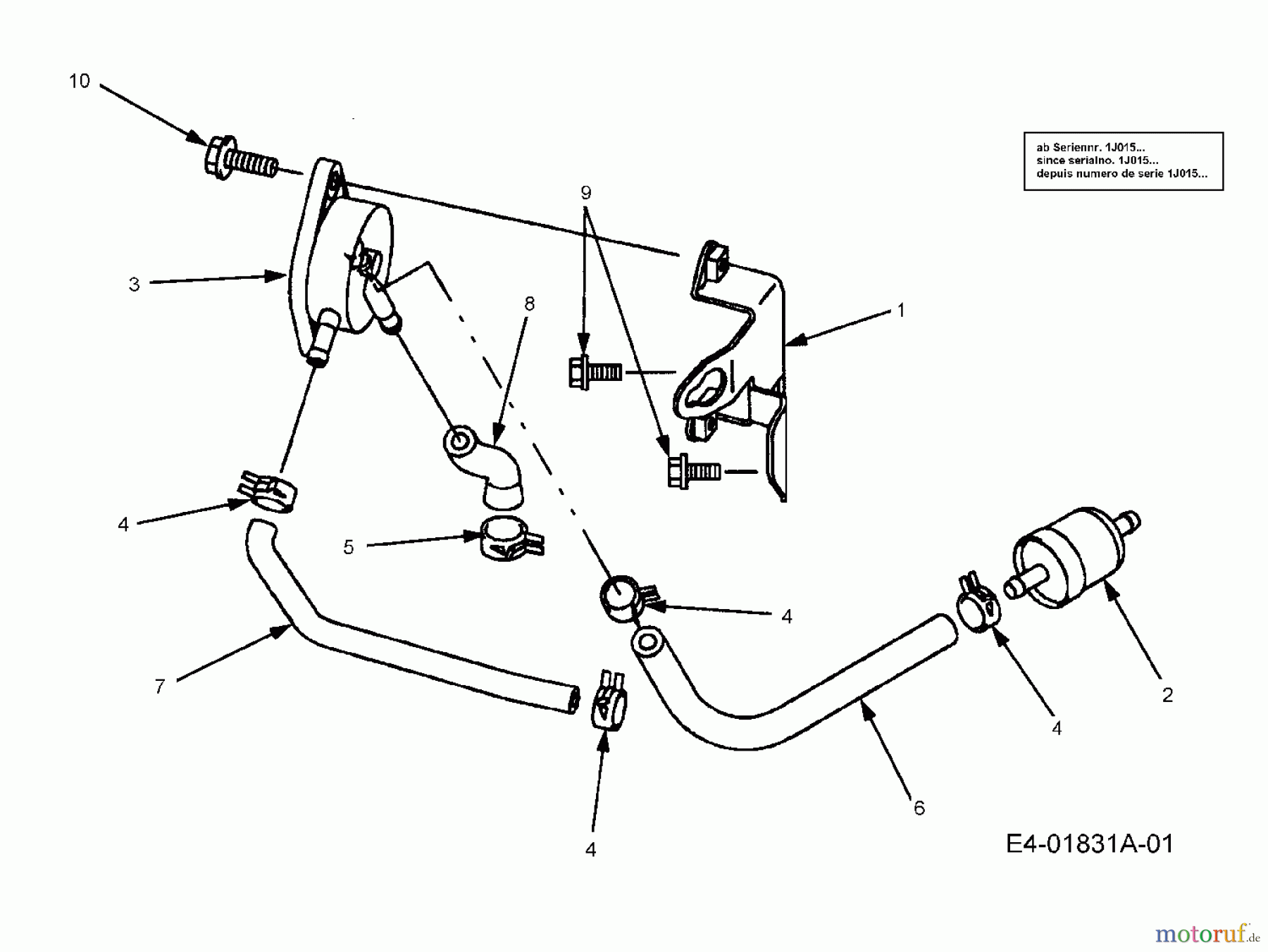  Cub Cadet Zero Turn RZT 50 17AA5D7P603  (2006) Fuel pump