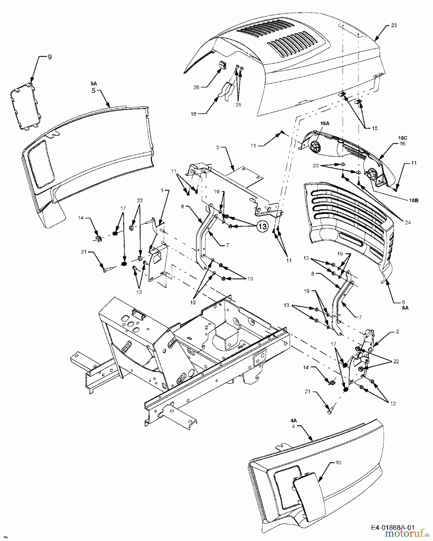  Cub Cadet Garden tractors HDS 2205 14A-2D7-603  (2005) Engine hood Cub Cadet