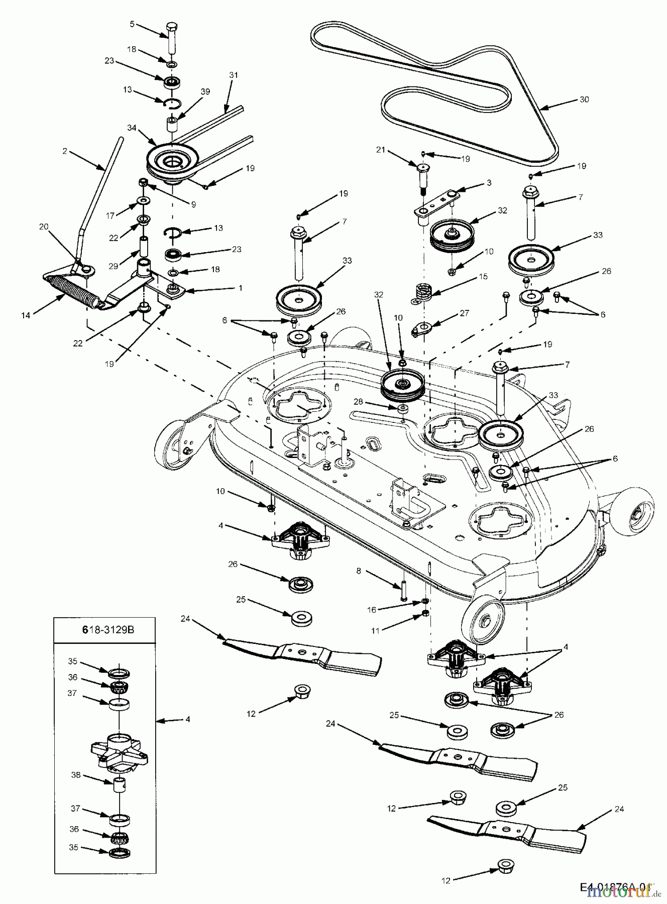  Cub Cadet Lawn tractors HDS 2205 13A-2D7-603  (2006) Belt, Blade, Blade spindle