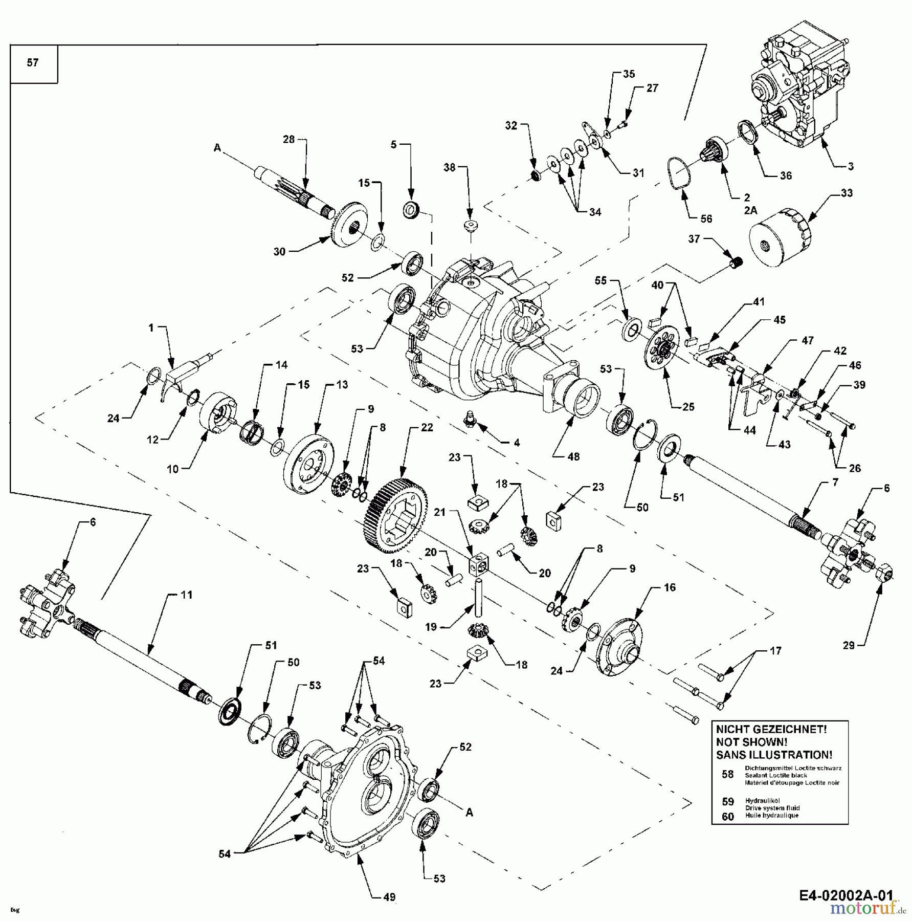  Cub Cadet Garden tractors HDS 3200 14A-652-603  (2001) Differential, Gearbox