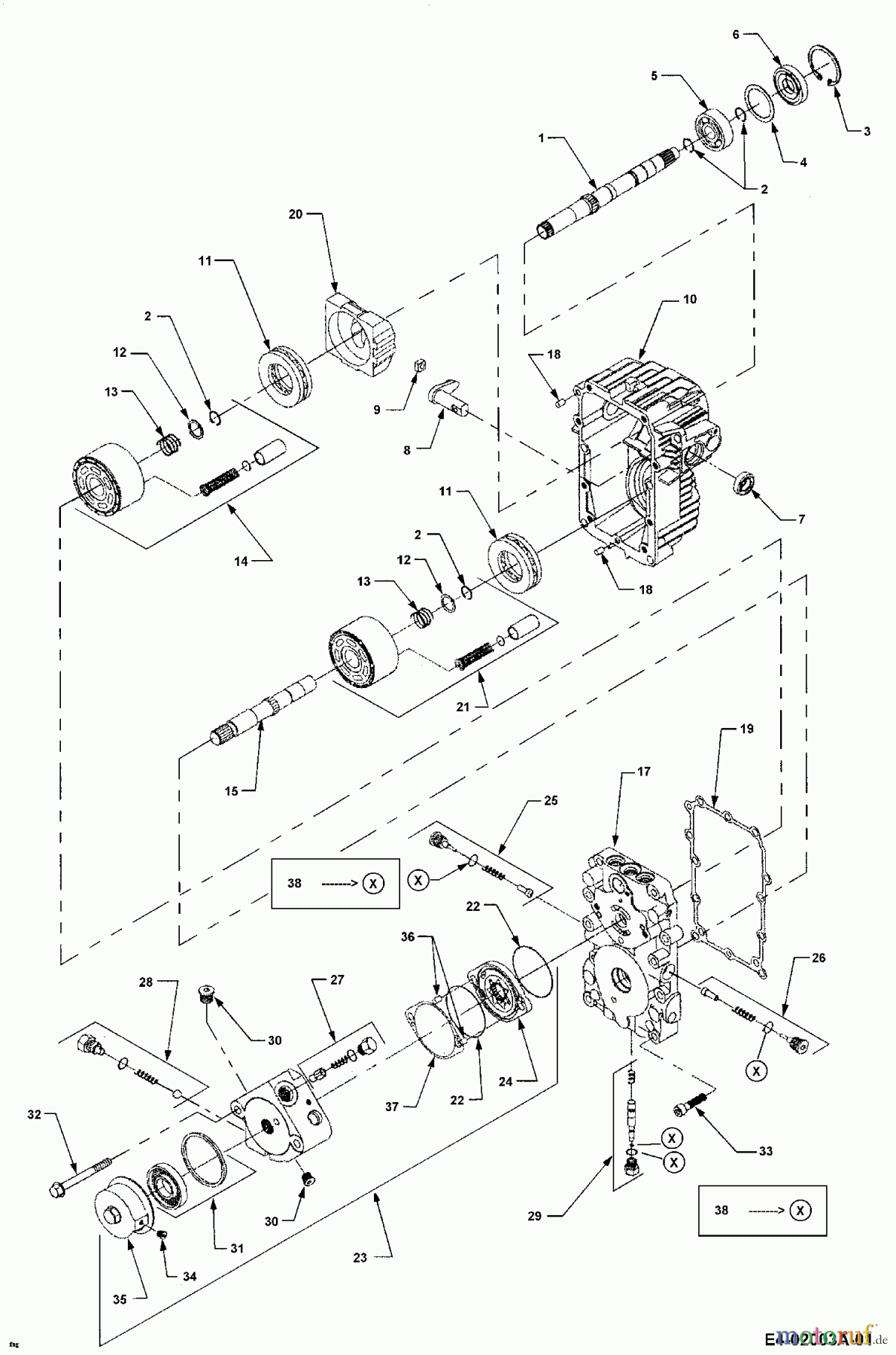  Cub Cadet Garden tractors HDS 3200 14A-652-603  (2002) Hydrostatic gearbox
